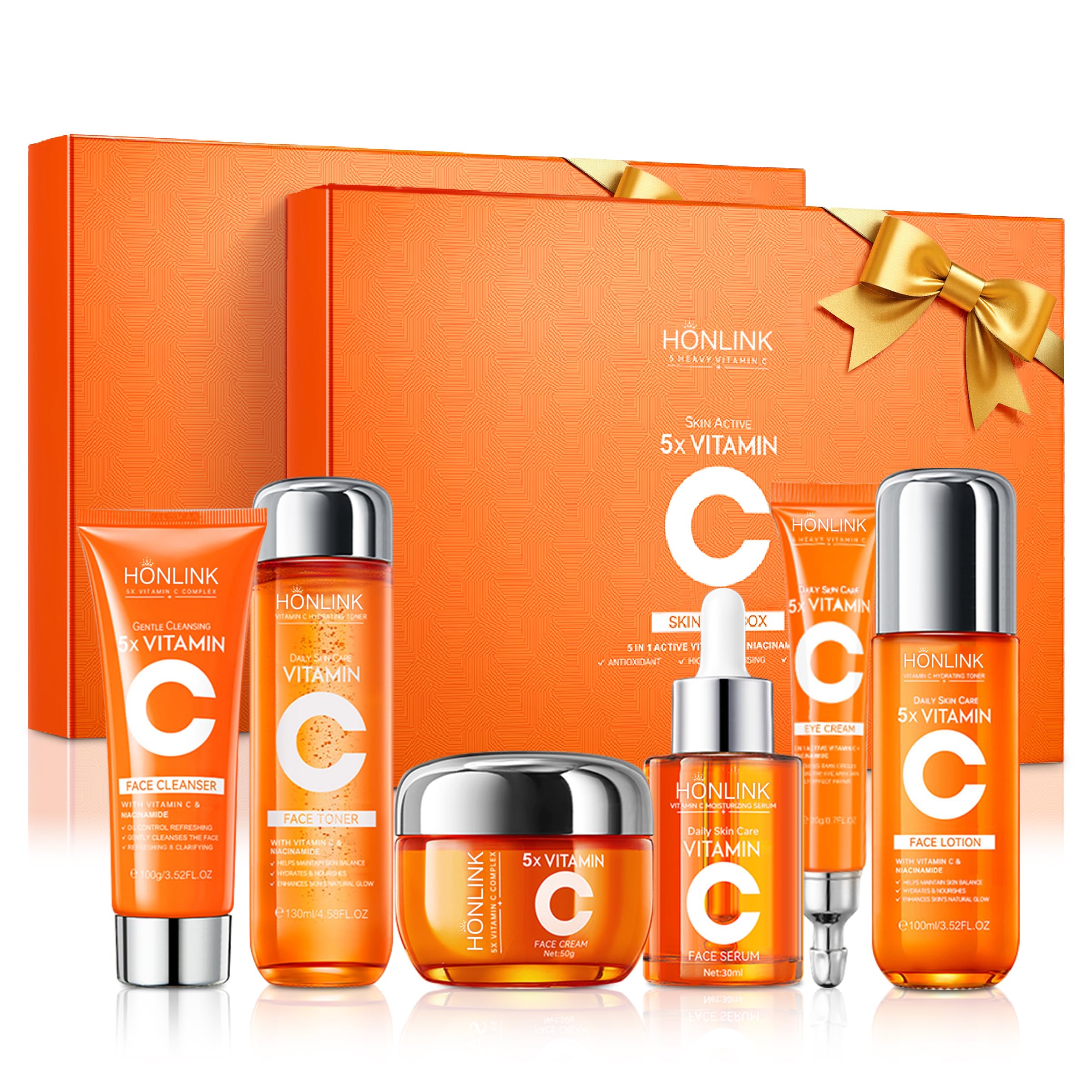 2 Box Glown 6-Piece Hydrating Skincare Set with Vitamin C & Niacinamid - View 2