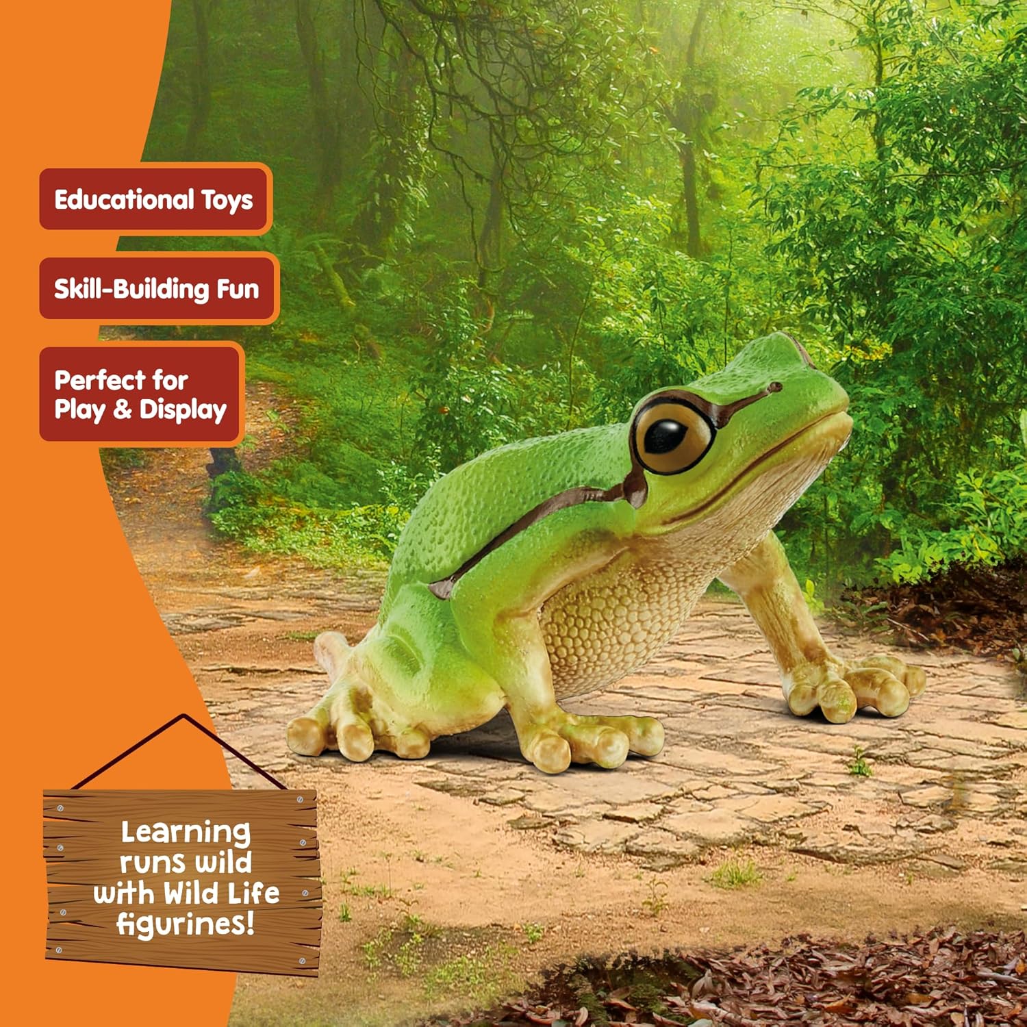 Schleich Wild Life European Tree Frog toy figurine, realistic hand-painted model of amphibian with detailed features