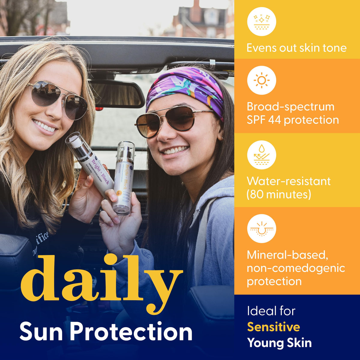 SPF 44 Tinted Mineral Face Sunscreen UVA UVB Protection 2 - Bright Girl Official Imagery - 4