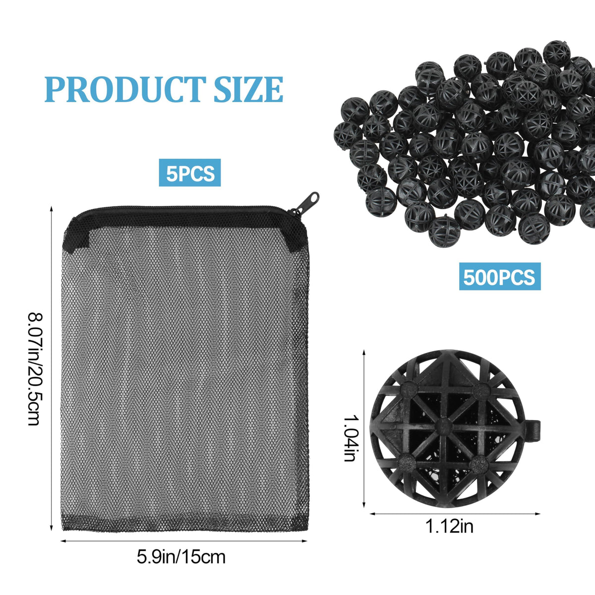 500Pcs Bio Filter Balls for Aquarium Pond - buccilly Official Imagery - 6