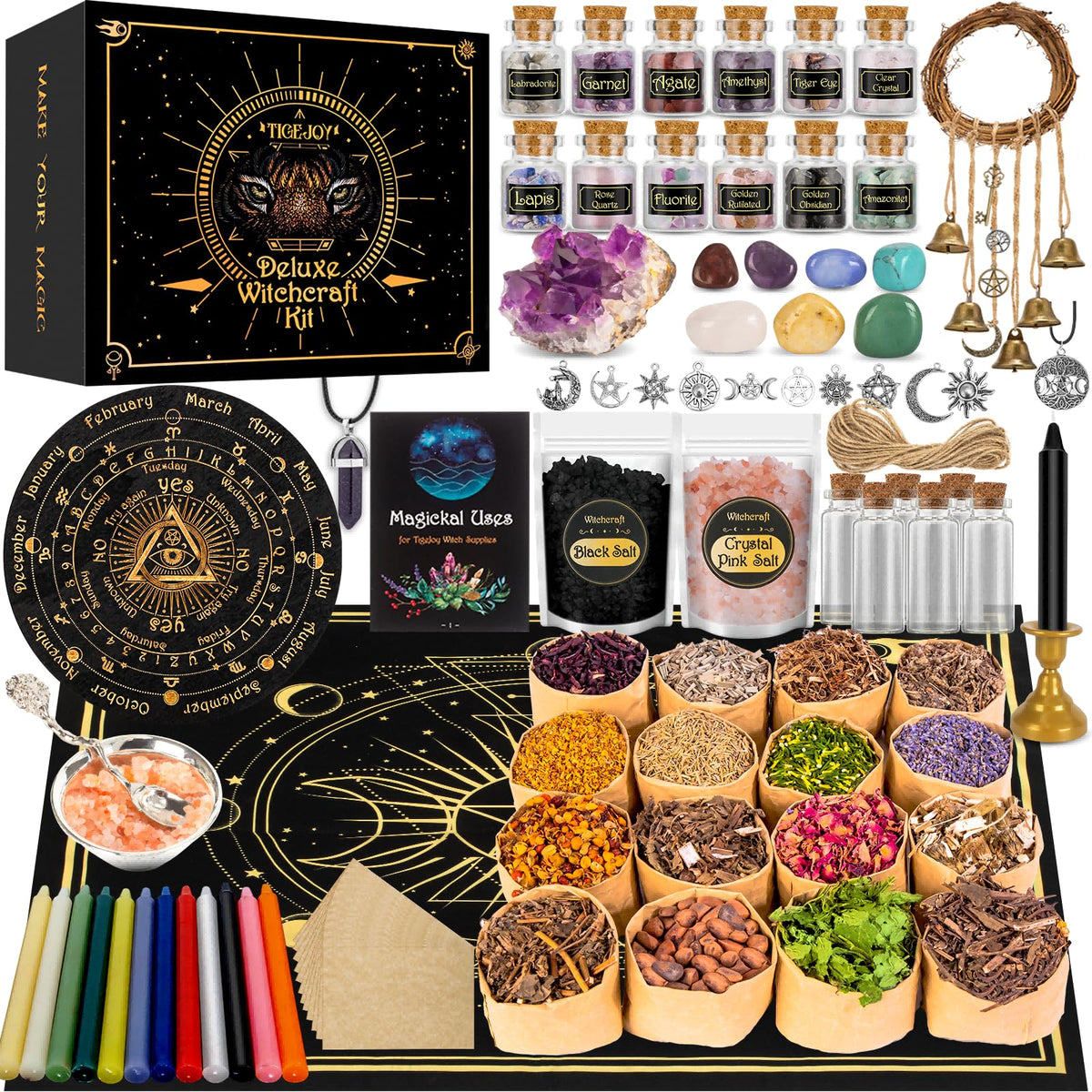 TigeJoy Witchcraft Supplies Witch Stuff Spell Kit 60PCS - TigeJoy Official Imagery - 8