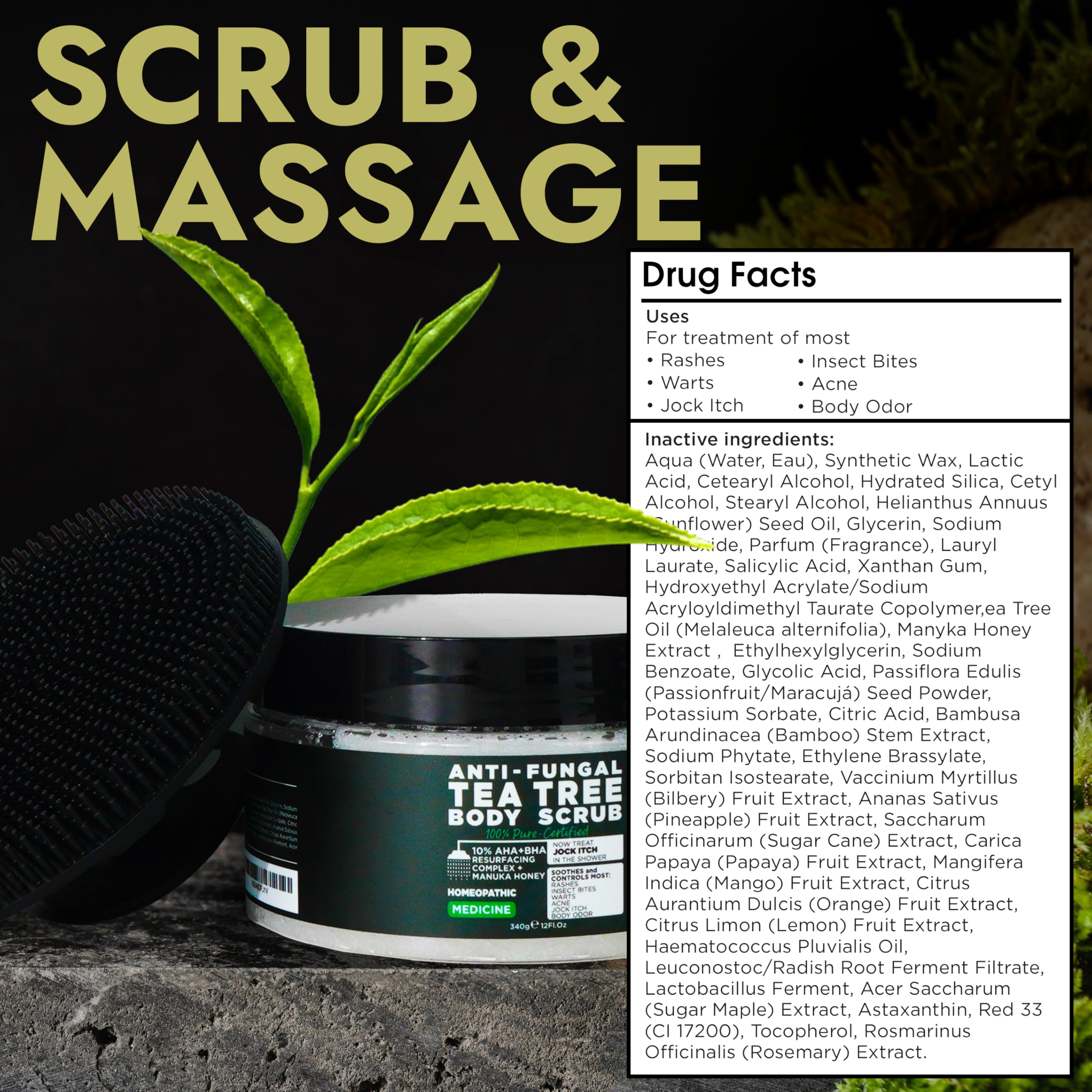 Terramed Antifungal Body Scrub with Tea Tree Oil 4-in-1