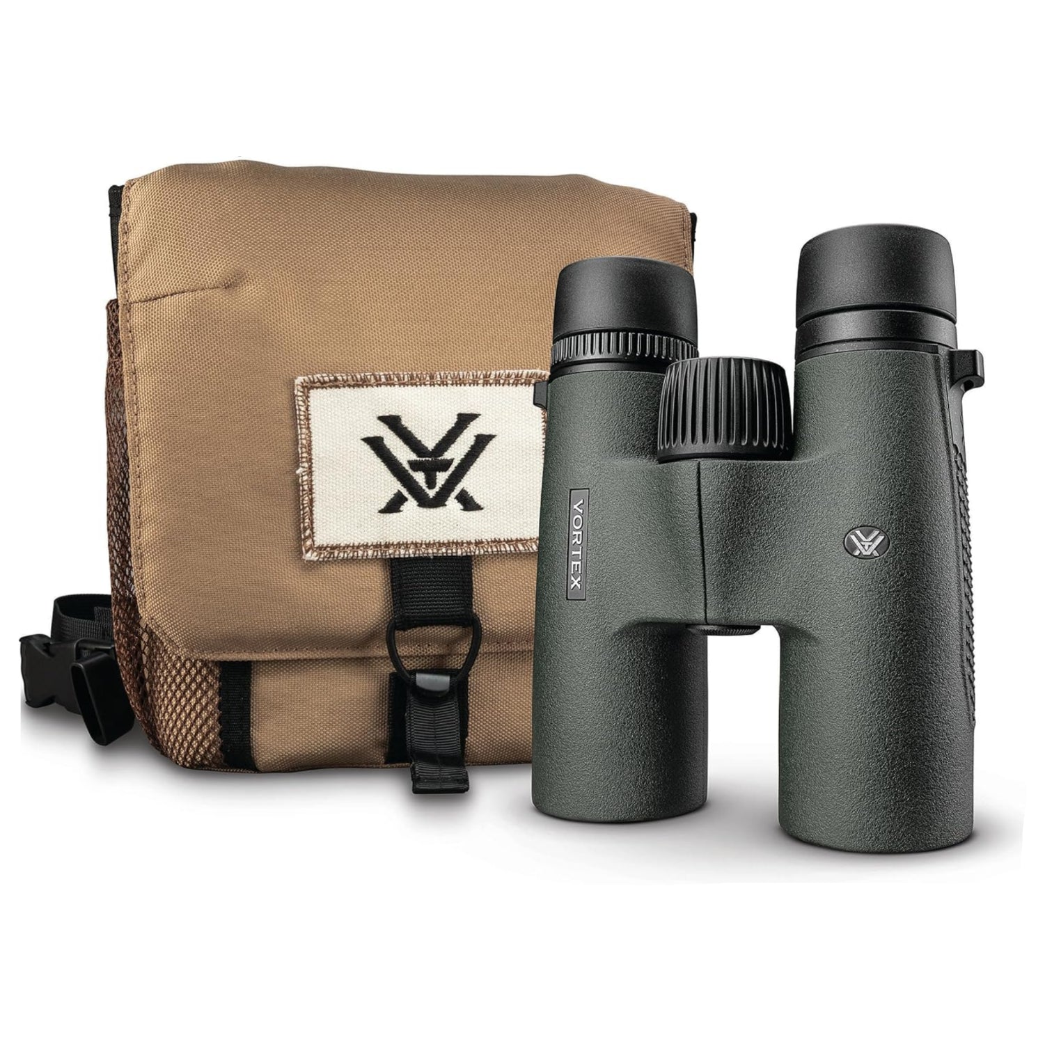 Elefair Vortex Triumph HD 12x50 binoculars with shock resistance and tripod mountability, showing close-up of the durable optical device