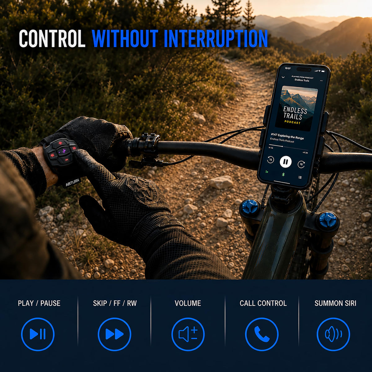 AirTurn MAV Bluetooth Remote for Music Podcasts iPhone - AirTurn Official Imagery - 5