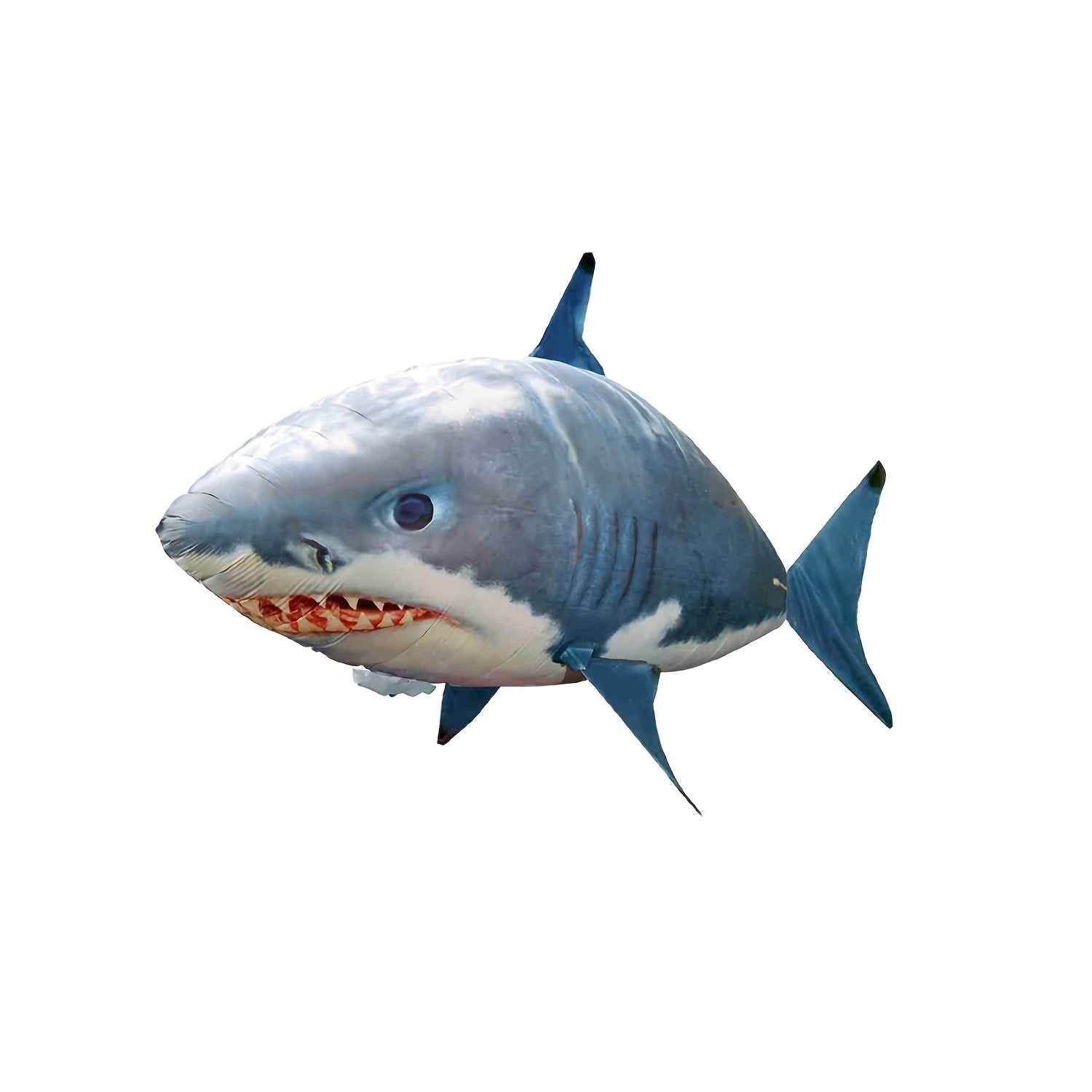 Remote-controlled gliding shark inflatable balloon by Temu, realistic flying shark with remote control for outdoor play and entertainment.