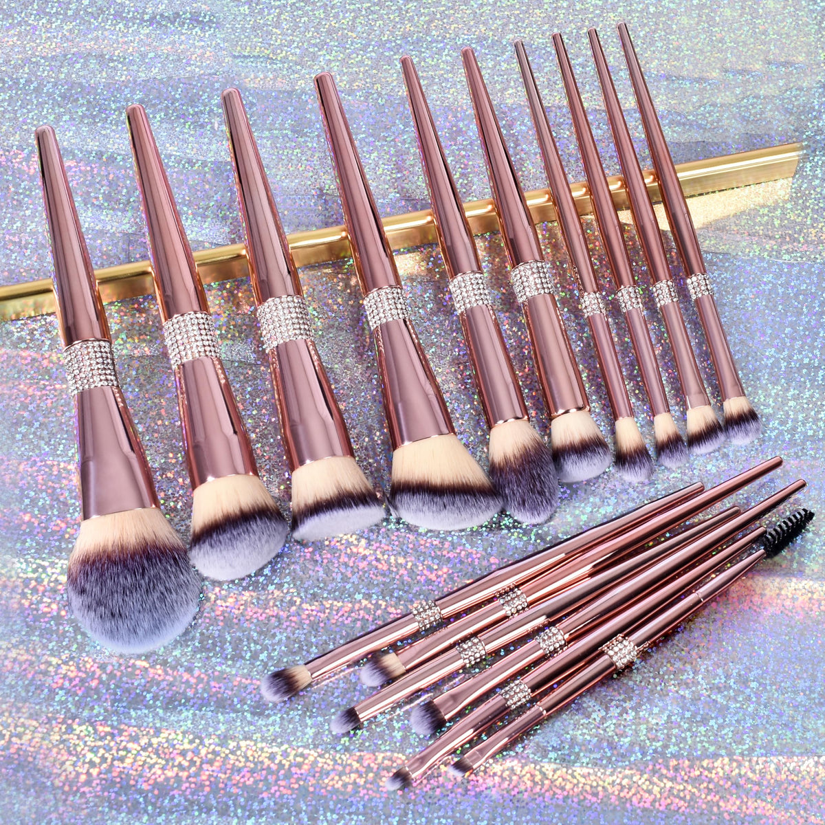 16Pcs Professional Makeup Brushes Set with Elegant Holder - Bueart Design Official Imagery - 7