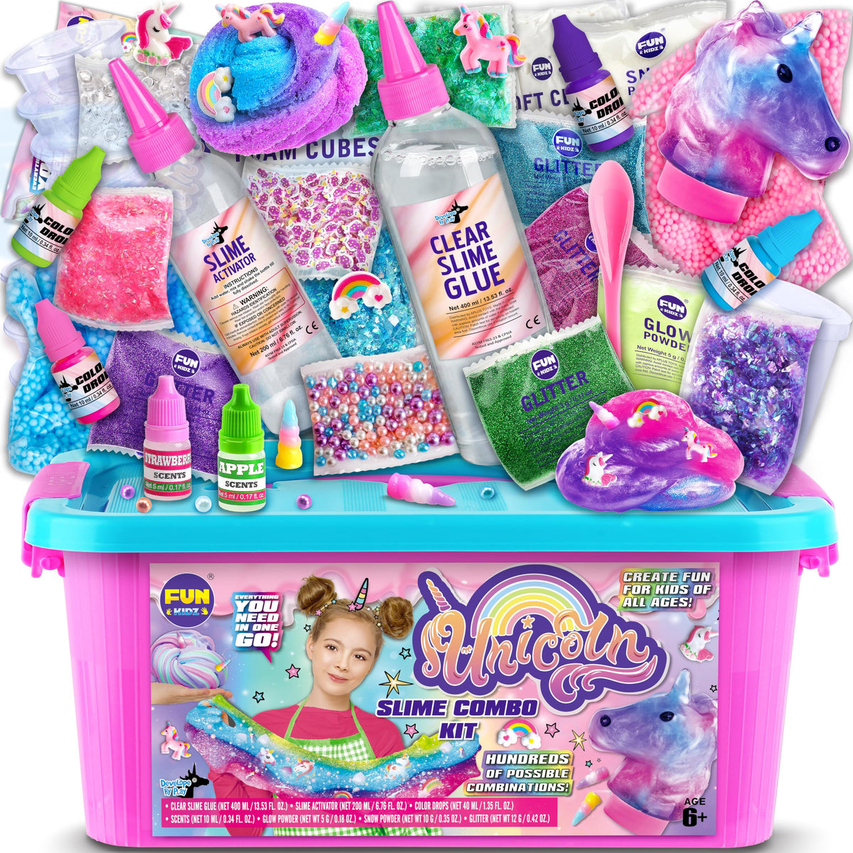 Fluffy Unicorn Slime Kit for Girls FunKidz Cloud Slime Gift - FUN KIDZ Official Imagery - 2