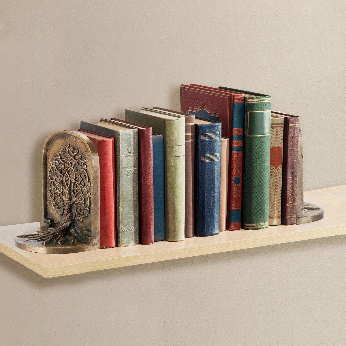 Tree of Life Bookends Antique Brass 2 Decorative Bookends - CRAFTSMAN ROAD Official Imagery - 3
