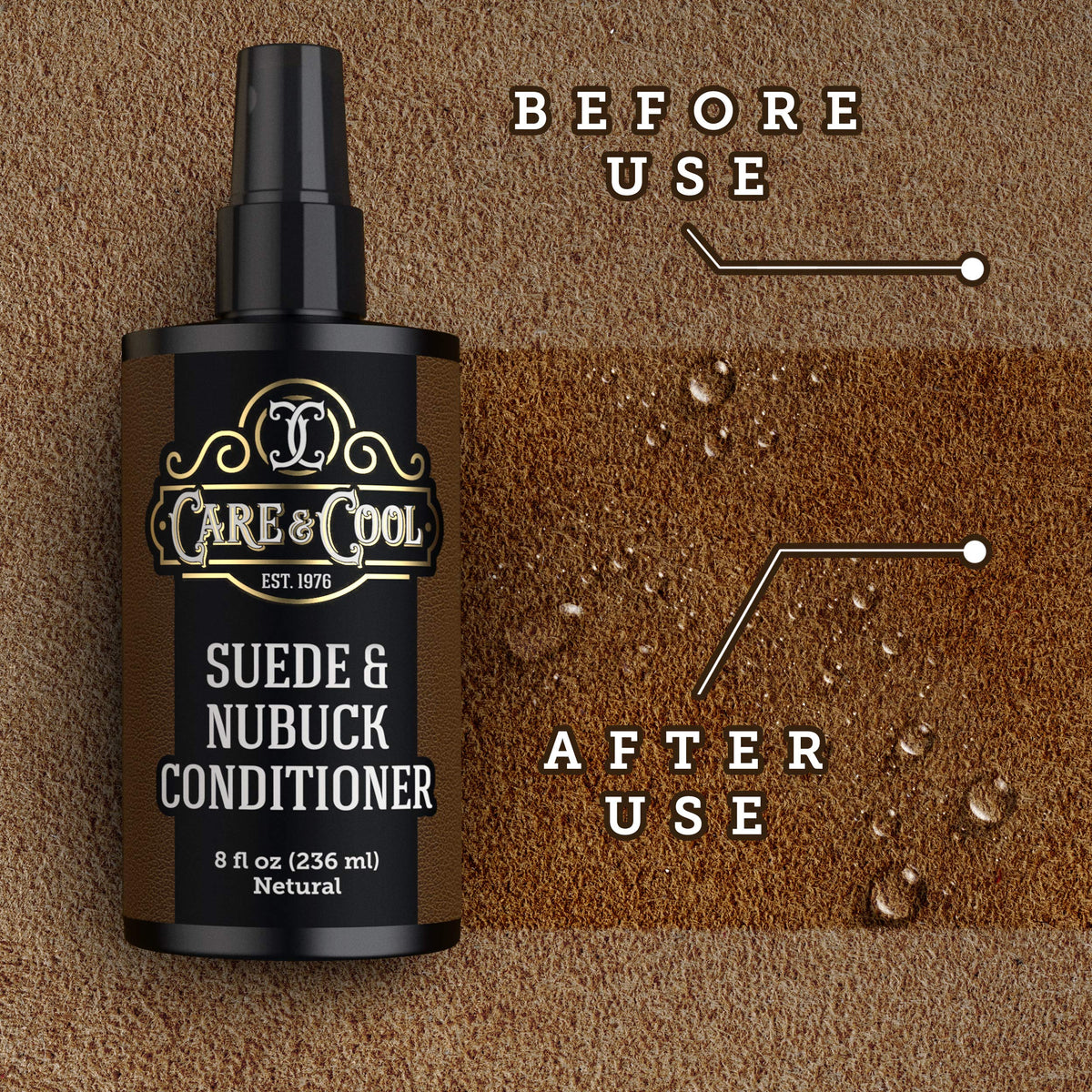 Care Cool Suede Nubuck Conditioner Renovator Protector 16 fl - Care & Cool Official Imagery - 8