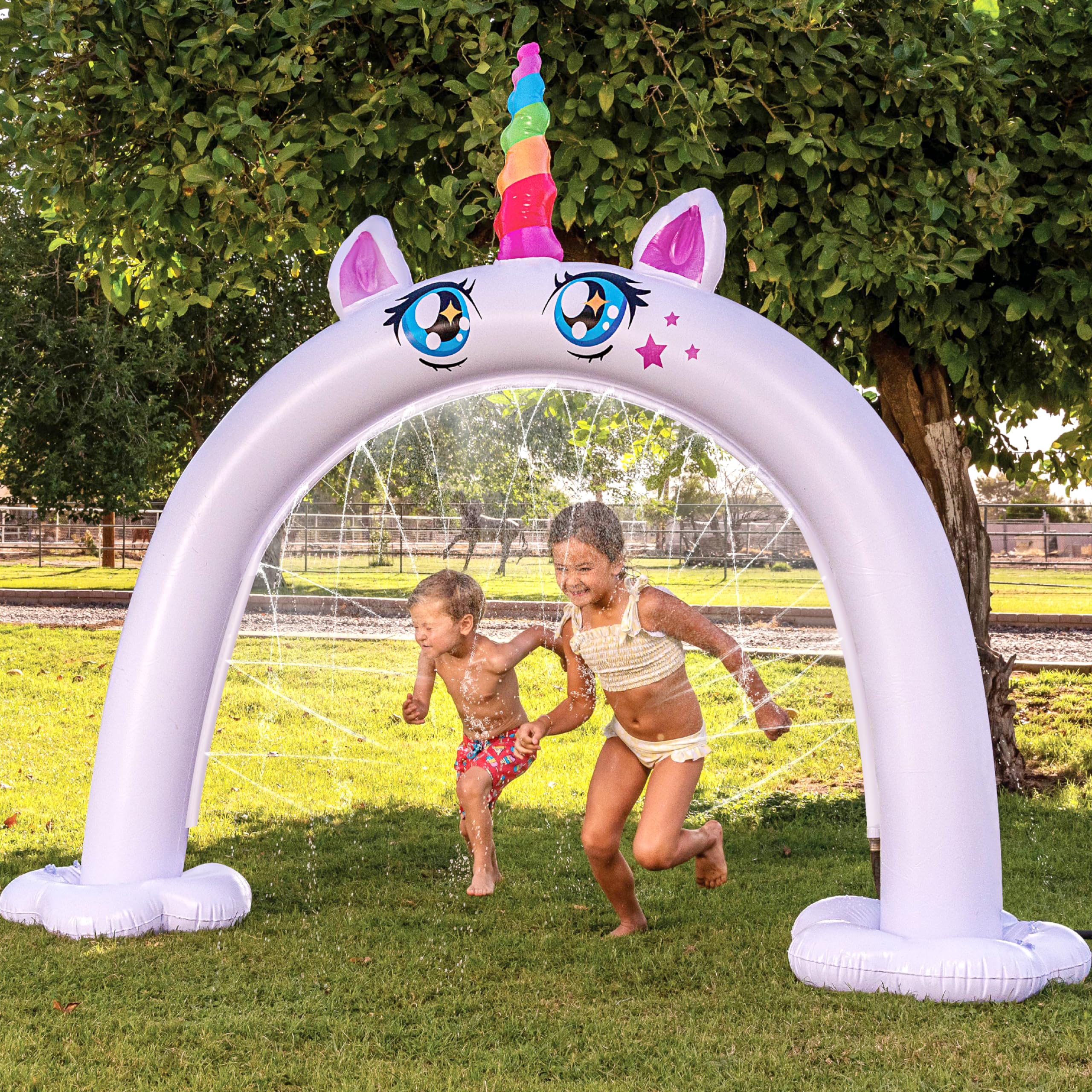 Sloosh Inflatable Ride a Unicorn Costume Sprinkler Arch - Water - Product Imagery