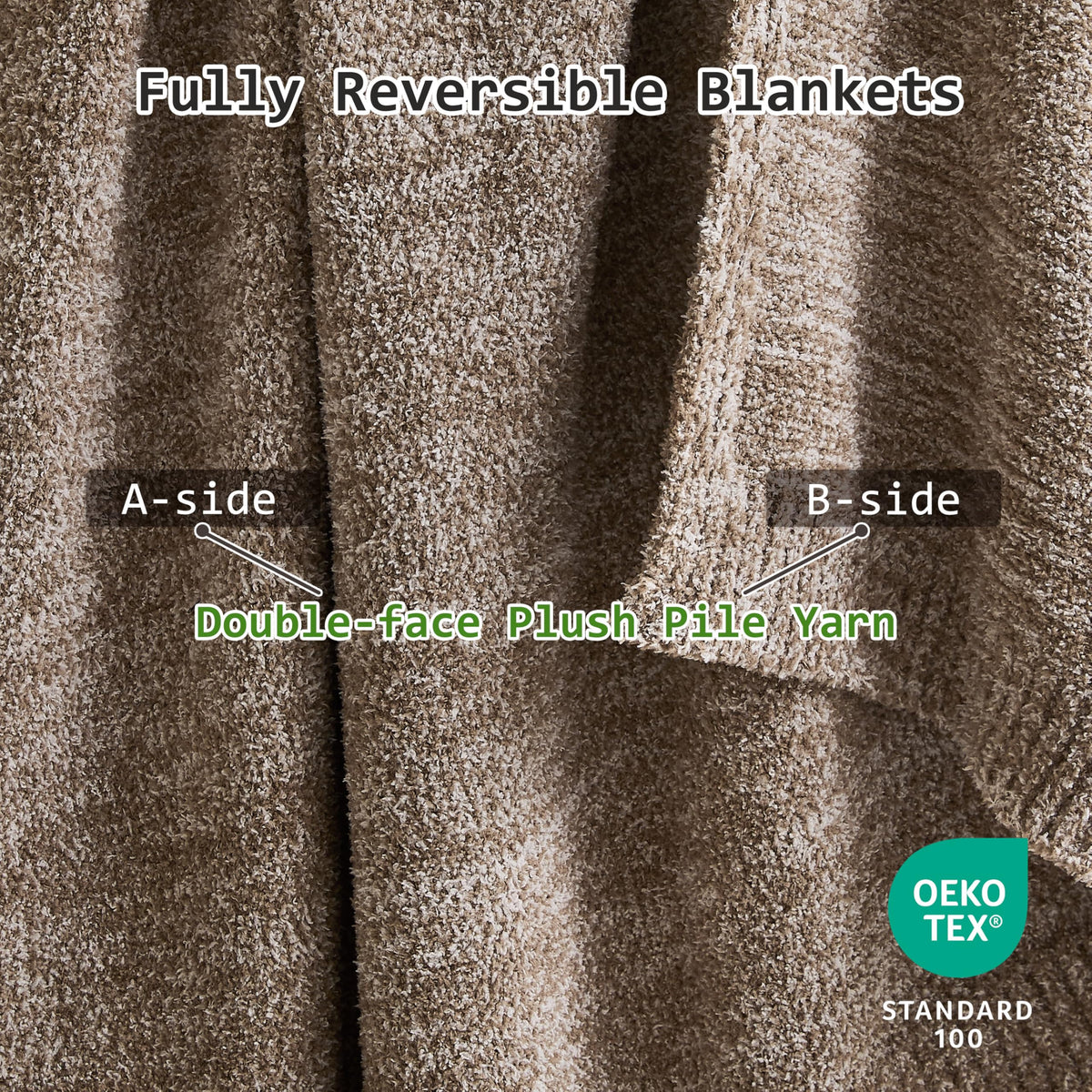 WDCOZY Taupe Melange Throw Blanket for Couch Bed Travel - WDCOZY Official Imagery - 5