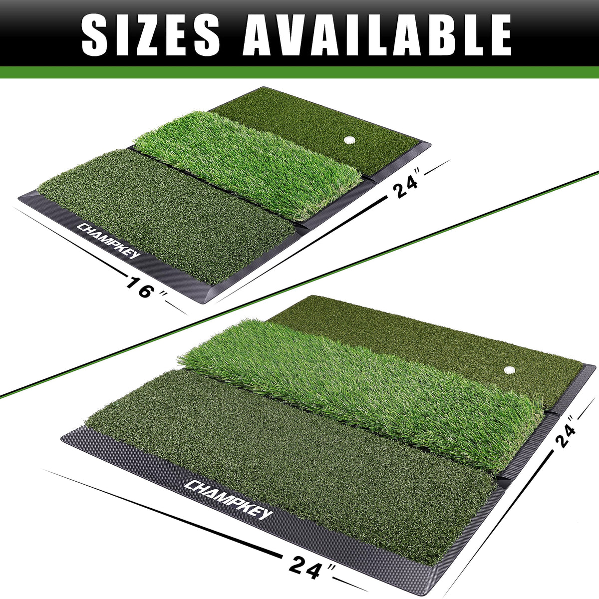 CHAMPKEY Professional Tri Turf Golf Hitting Mat - CHAMPKEY Official Imagery - 6