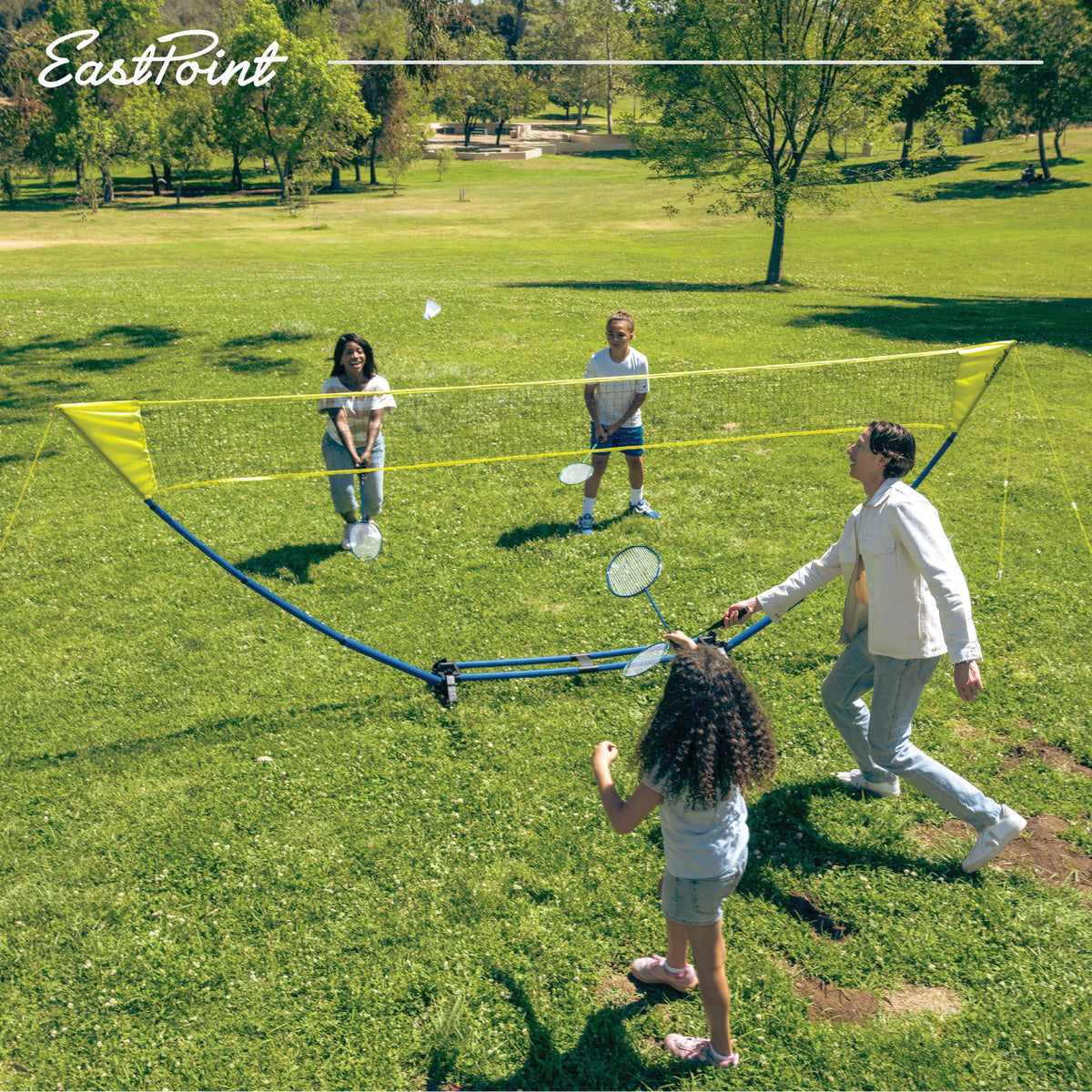 EastPoint Badminton Set 4 Rackets 2 Shuttlecocks 15 Net - EastPoint Sports Official Imagery - 3