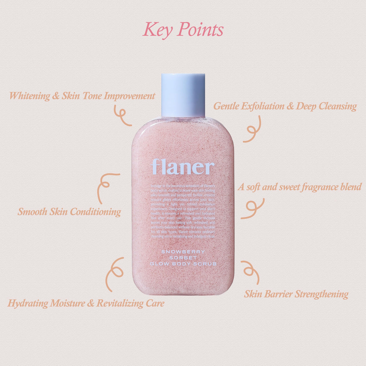 FLANER Snowberry Sorbet Glow Body Scrub Gentle Exfoliating - flaner Official Imagery - 7