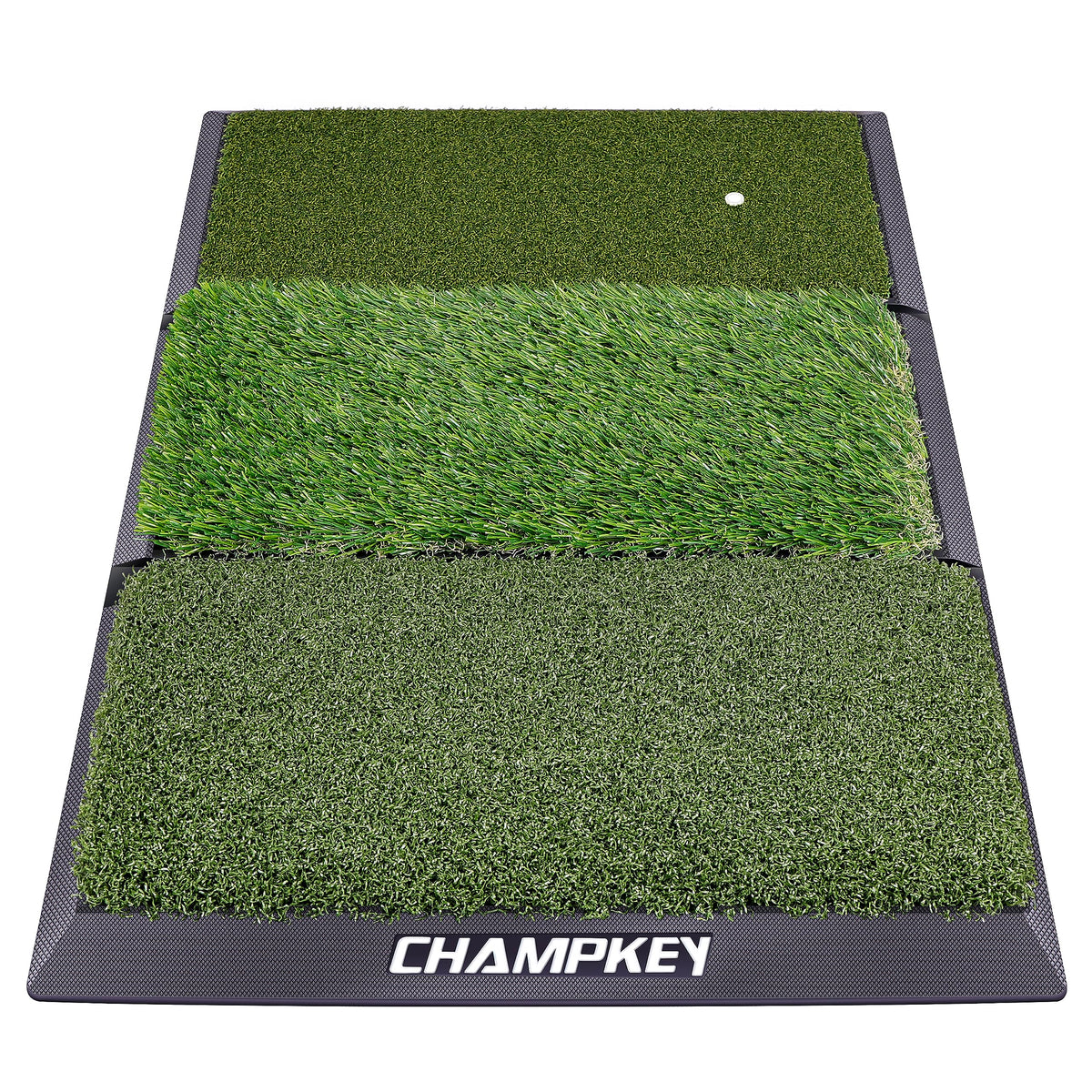 CHAMPKEY Professional Tri Turf Golf Hitting Mat - CHAMPKEY Official Imagery - 1