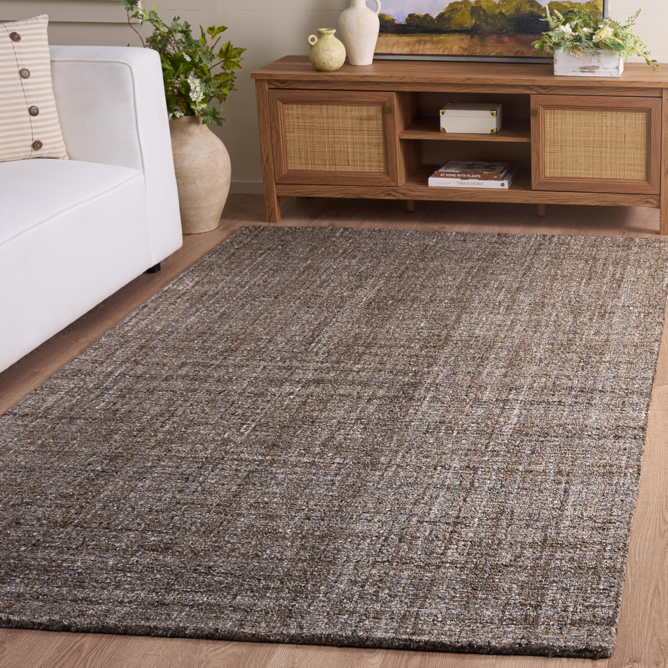 SAFAVIEH Area Rug 4x6 - Abstract Collection - Brown, Handmade, - Product Imagery