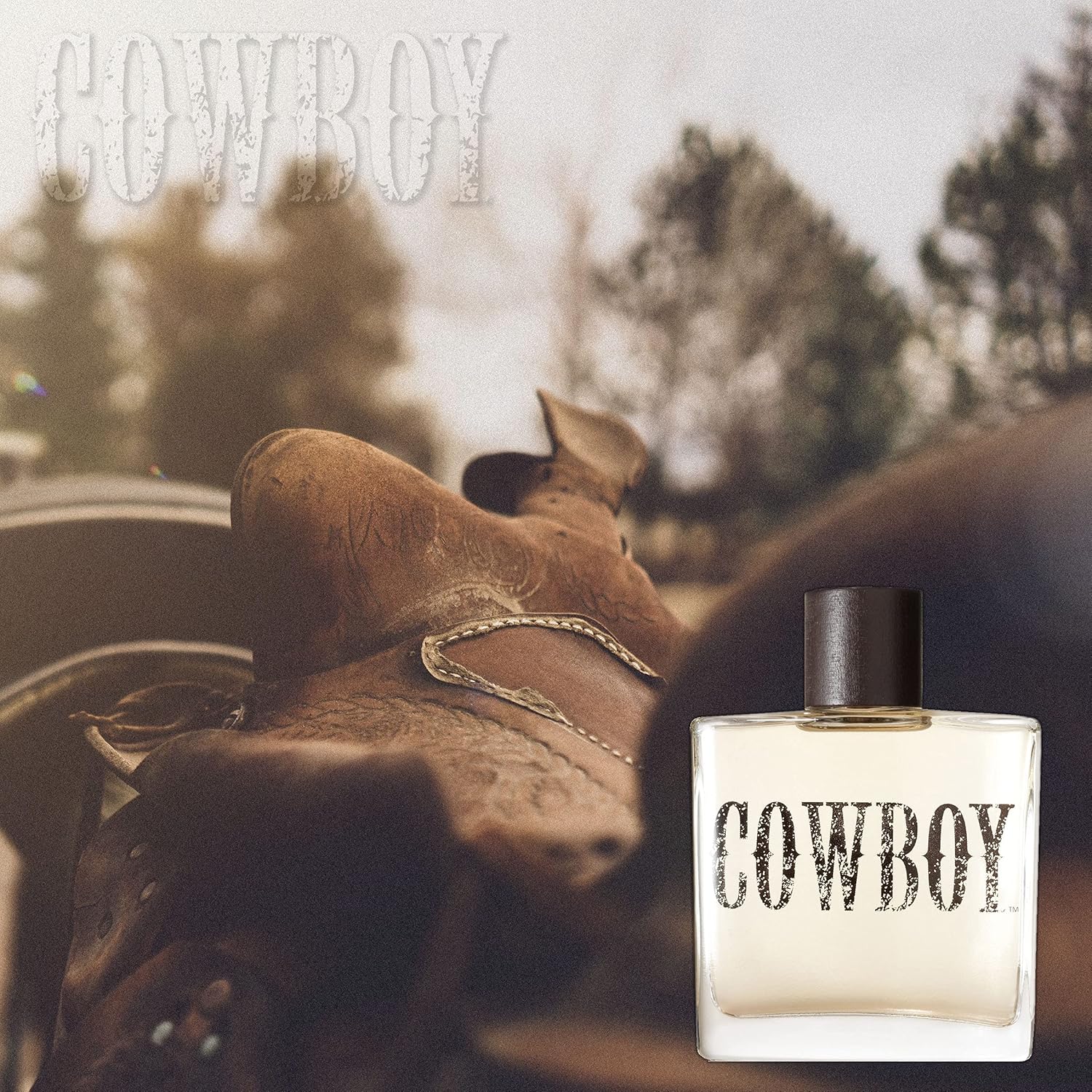 Cowboy Cologne for Men by Tru Western, 3.4 fl oz, woodsy fragrance with fresh moss, rugged scent, in a sleek bottle