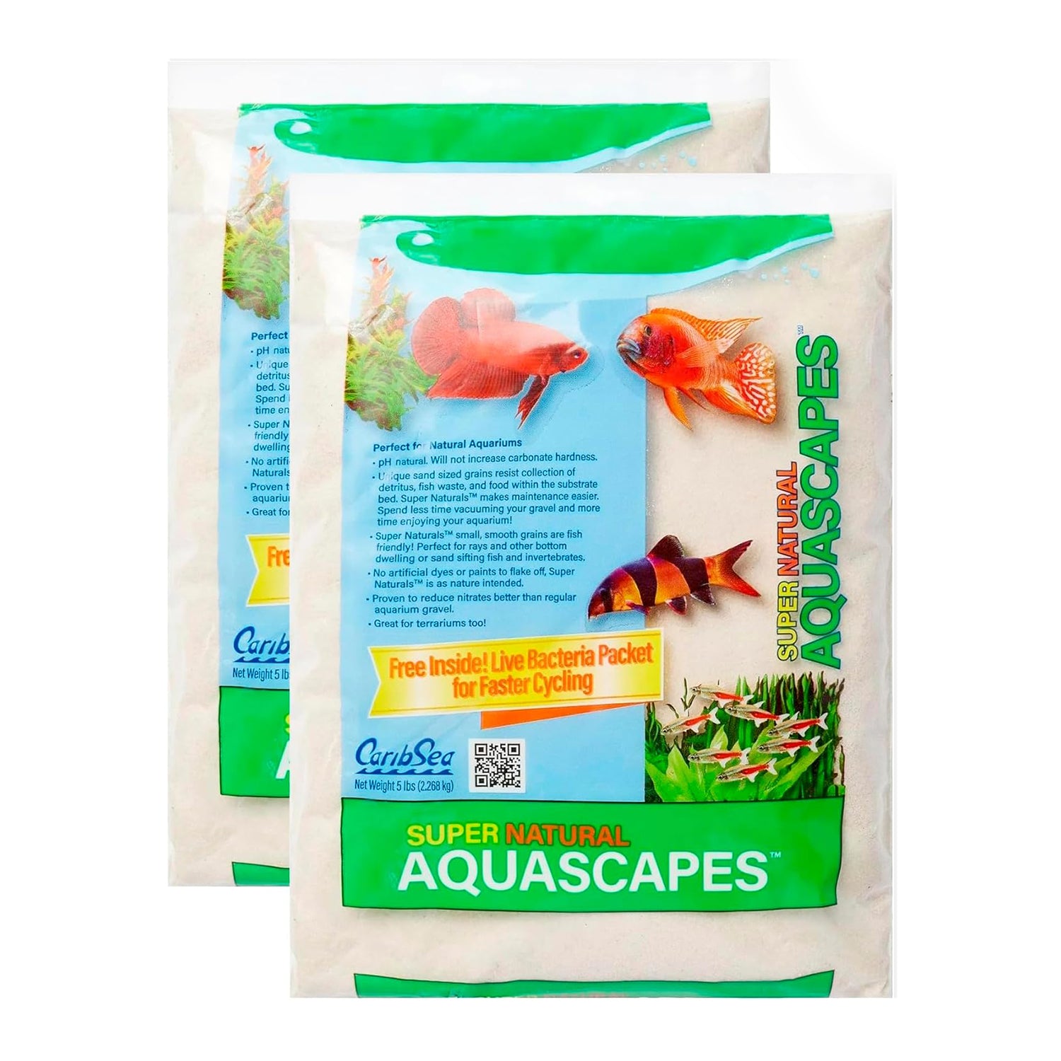 Carib Sea Super Natural Moonlight Sand for Aquarium – 5 lb Each