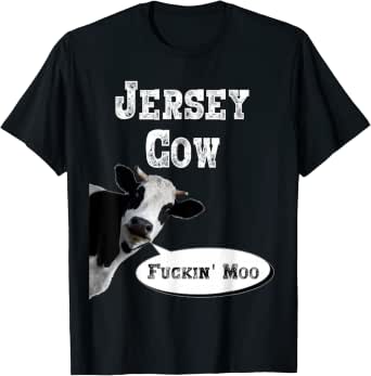 Funny State Of New Jersey Cow Quirkey Lighthearted Apparel T - SmokyMountainTees Humor Collection Official Imagery - 1