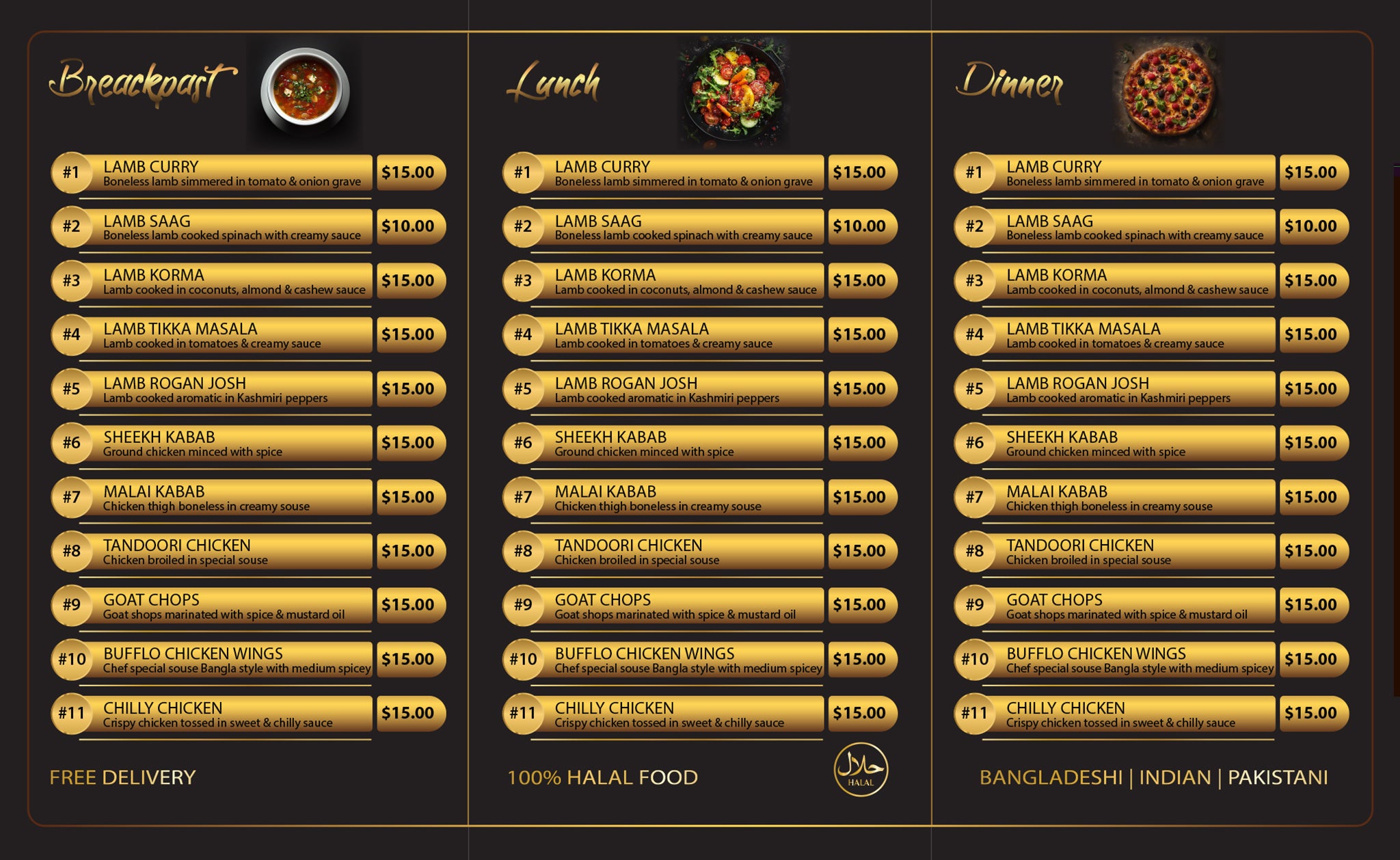 Restaurant Menu, Flyer and Business Card-R1003