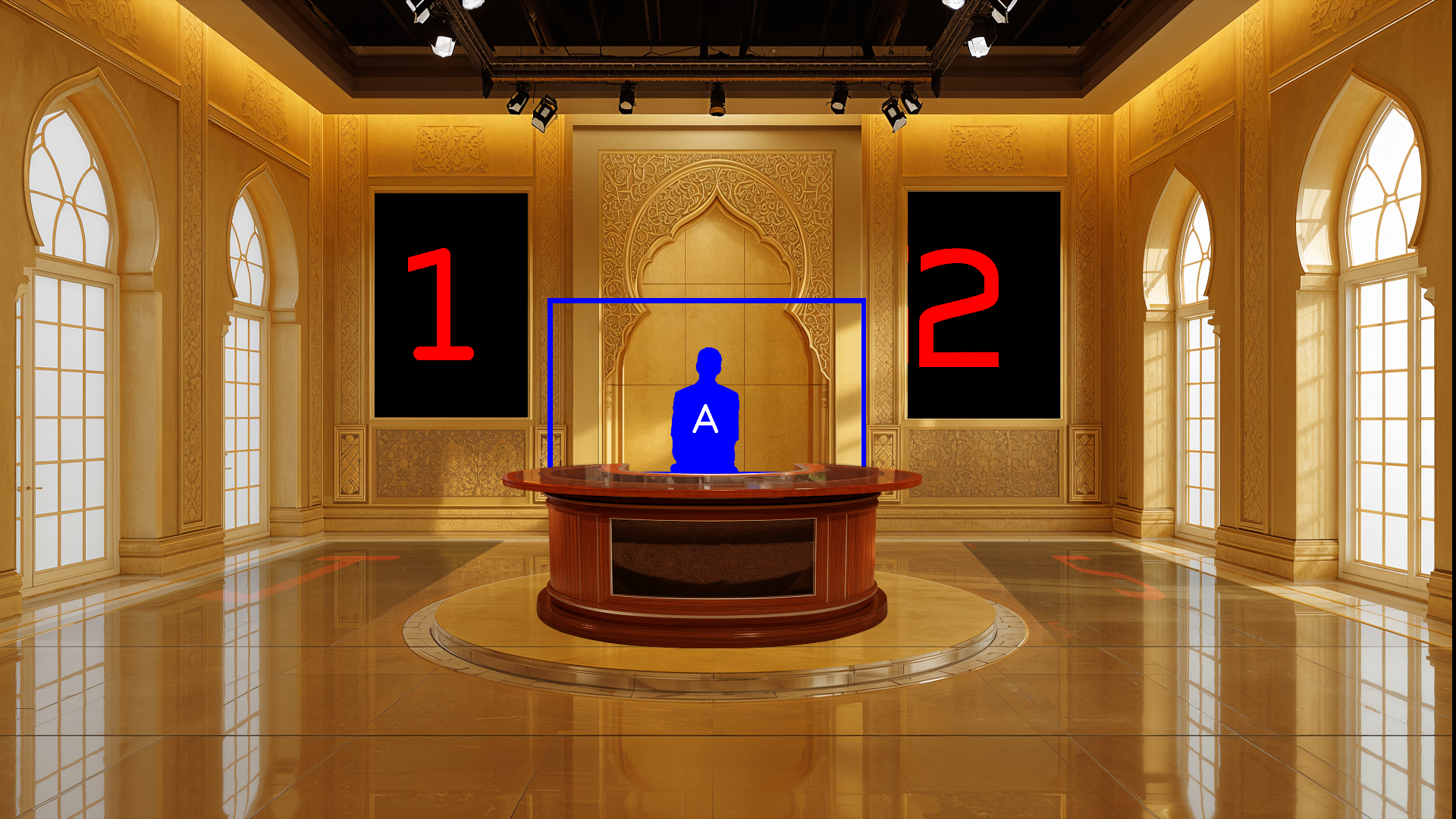 Professional Virtual Studio Set for vMix, Talk Show & News Set -0032