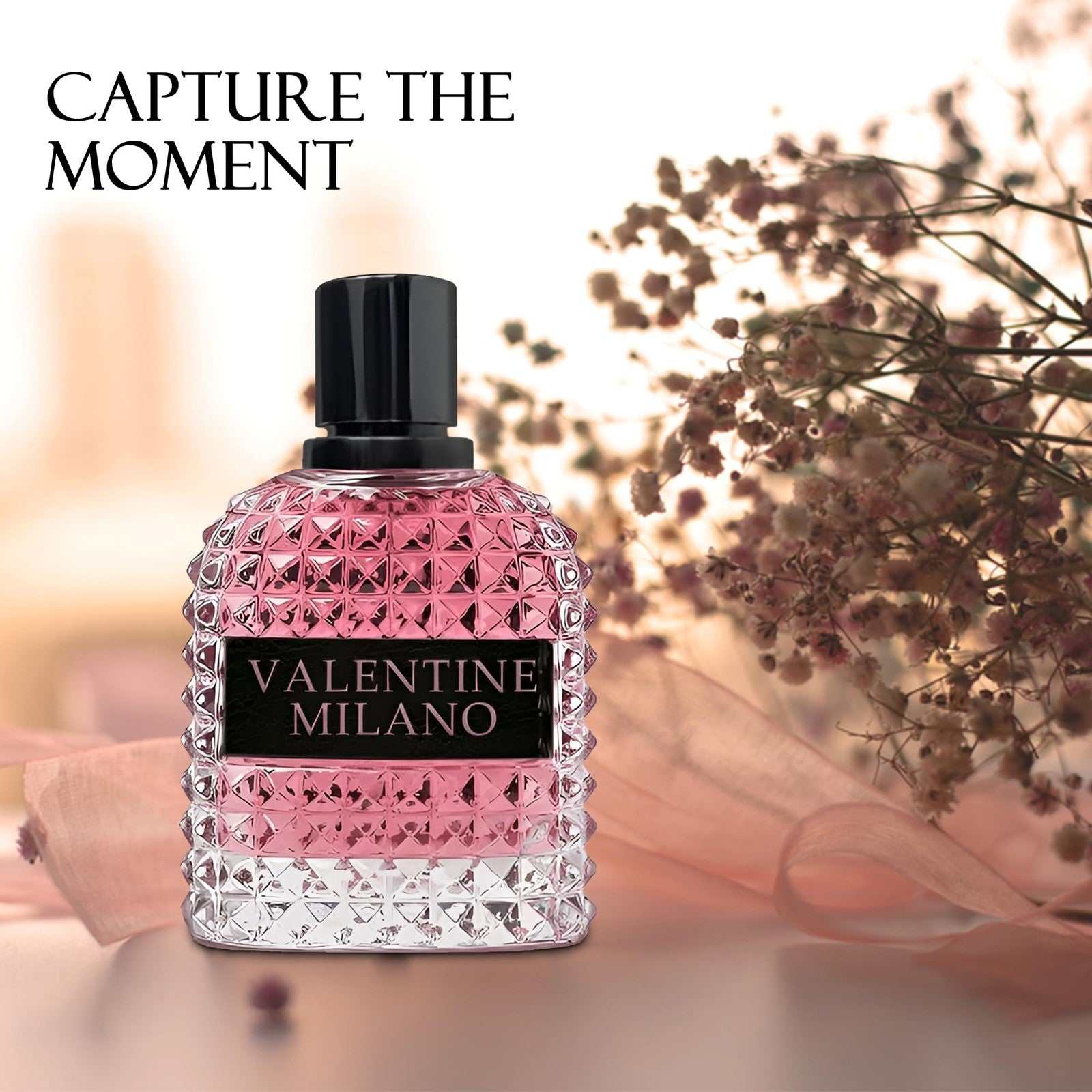 A CENTER Milano Women Perfume EDP Spray 100ml with vanilla jasmine scent in black modern wood bottle