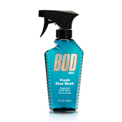 BOD man Fresh Blue Musk body spray 8 fl oz with invigorating musk and wood scent