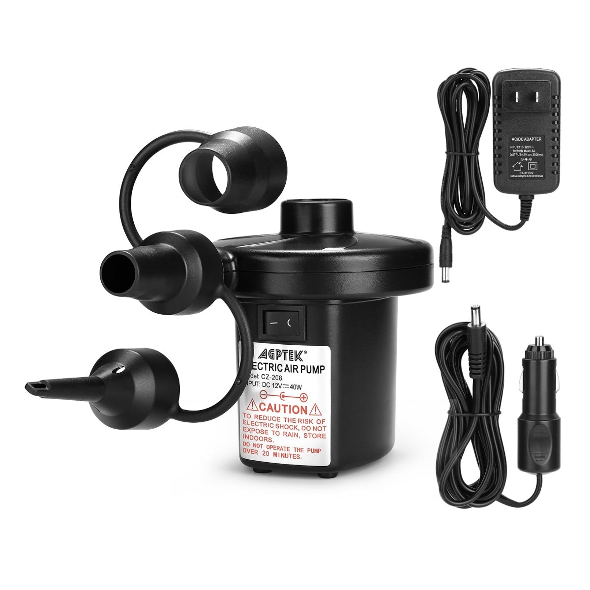 AGPTEK Electric Air Pump for Inflatables,110V AC & - View 1