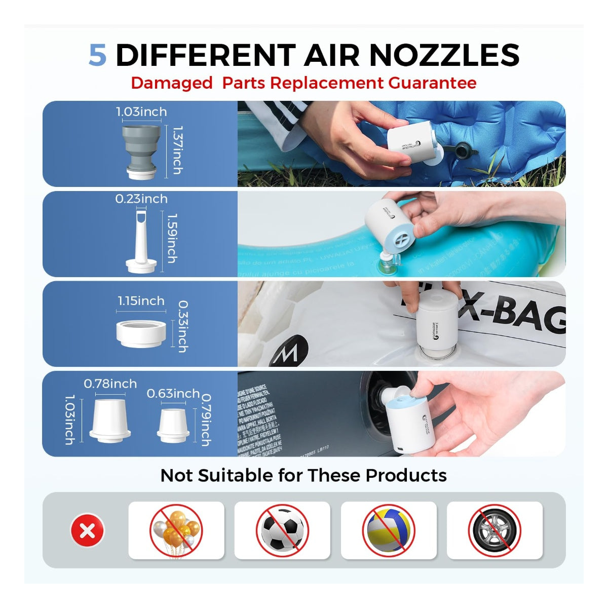 FLEXTAILGEAR Air Pump for Inflatables, Portable El - View 7