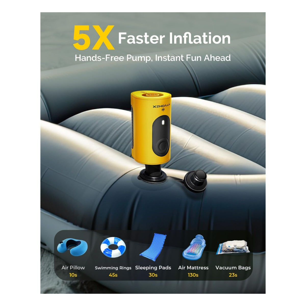 Portable Air Pump for Inflatables, 4000mAh Ultra F - View 4