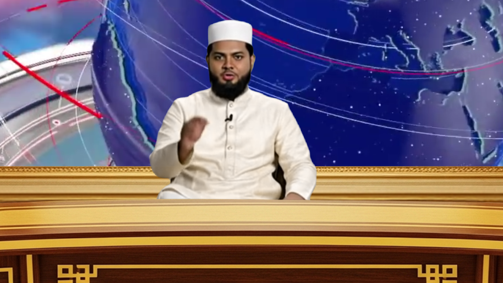 Professional virtual studio set for vMix talk shows and news broadcasts with customizable green screen backgrounds