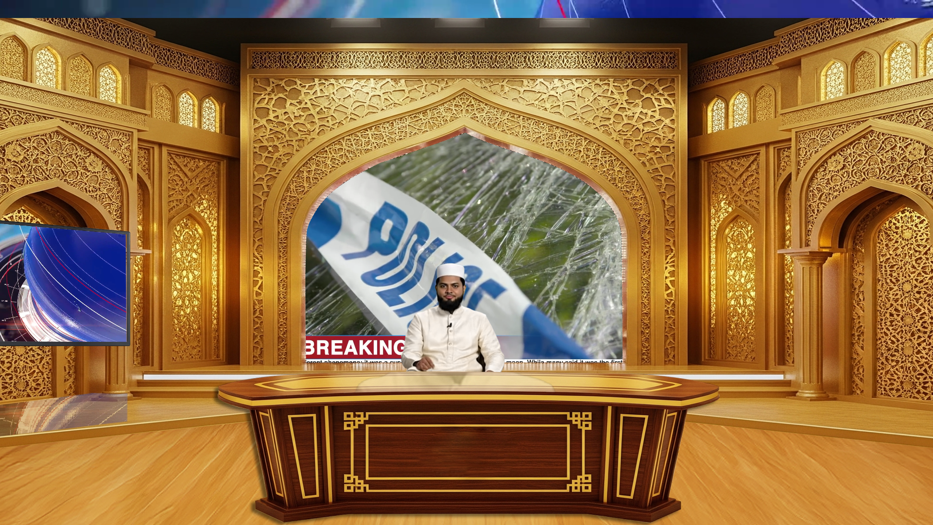 Professional Virtual Studio Set for vMix talk shows and news broadcasts with customizable backgrounds and green screen optimization