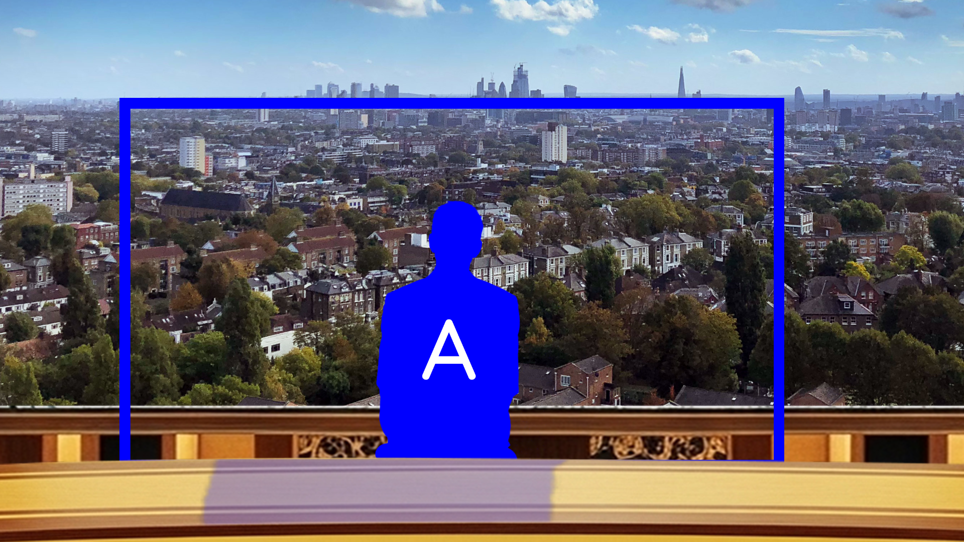 Professional virtual studio set for vMix talk shows and news broadcasts with customizable green screen backgrounds and multiple camera angles