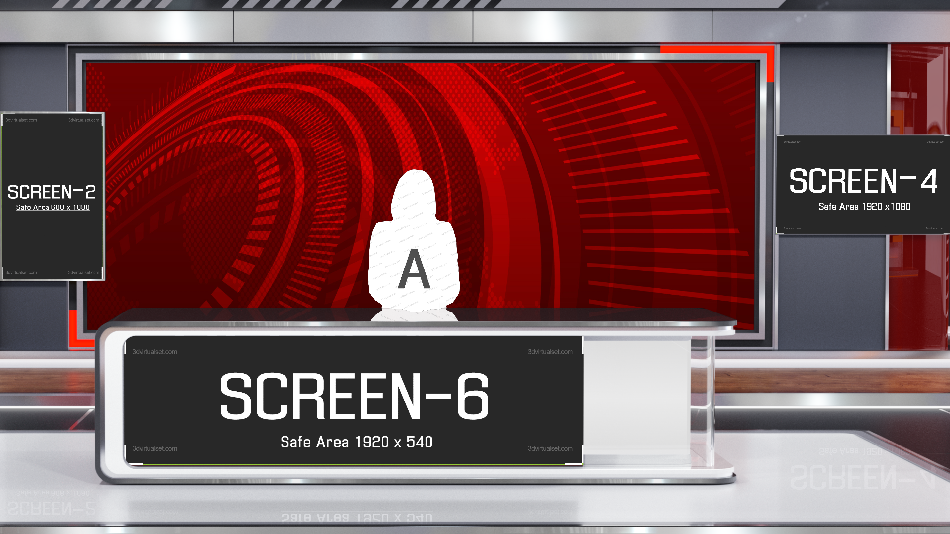 Professional Virtual Studio Set for vMix talk shows and news broadcasts with customizable green screen backgrounds and multiple camera angles