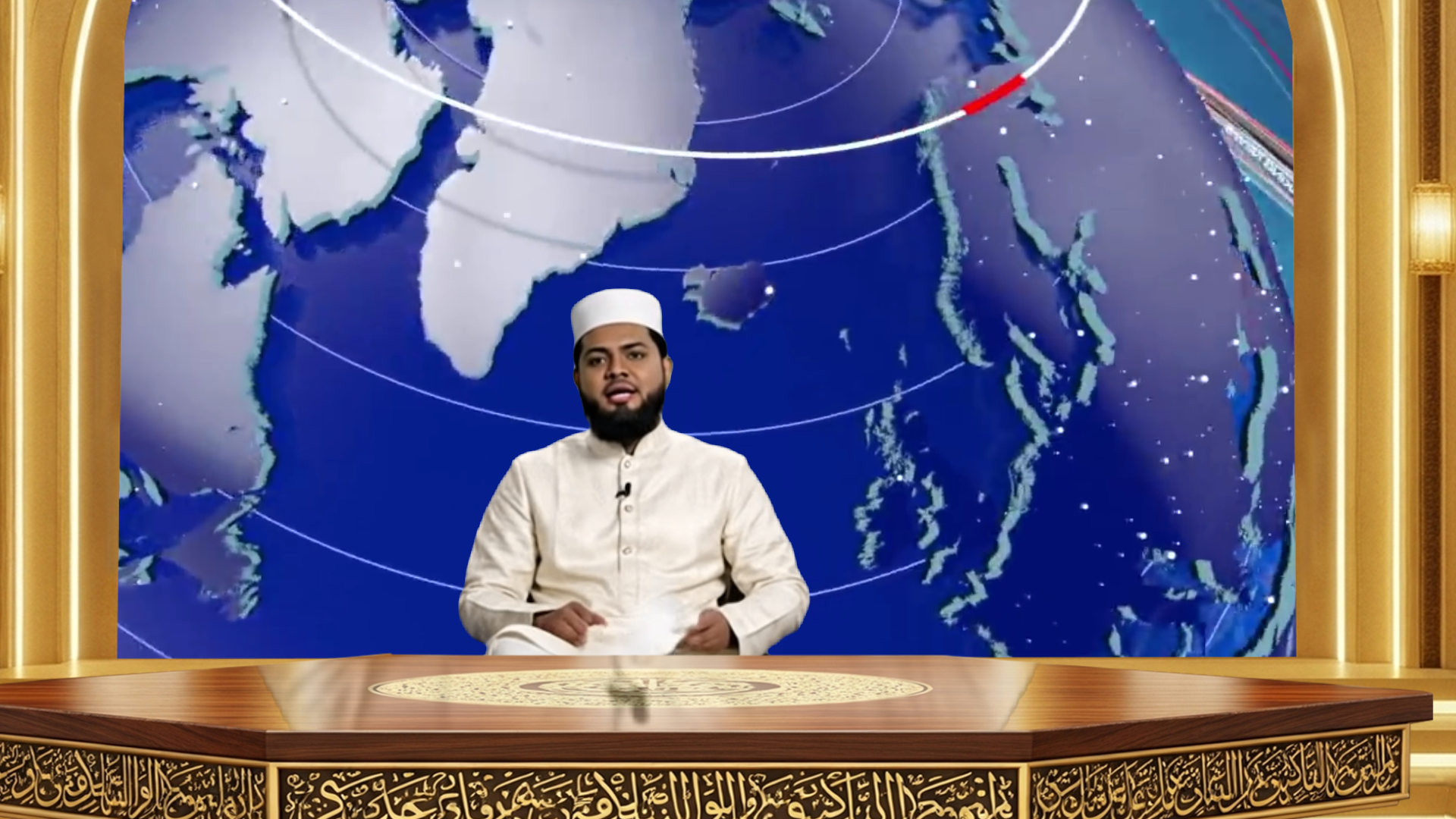 Professional virtual studio set for vMix talk show and news broadcast with customizable green screen backgrounds and multiple camera angles