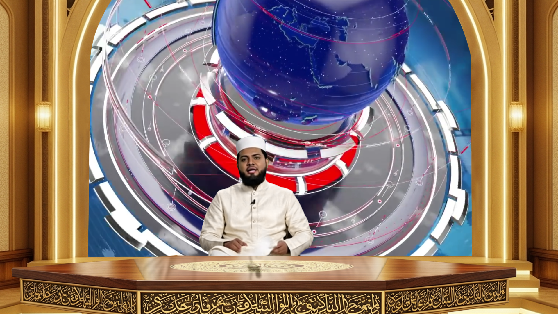 Professional Virtual Studio Set for vMix talk show and news broadcasts with customizable green screen backgrounds