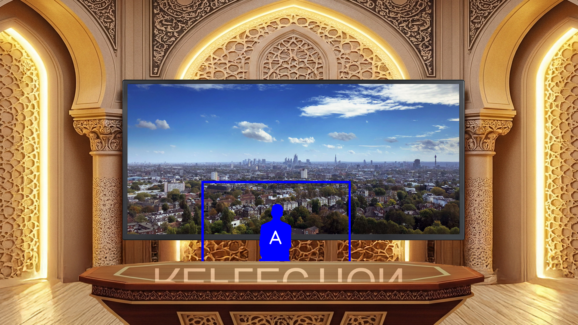 Professional Virtual Studio Set for vMix talk show and news broadcast with customizable green screen backgrounds and multiple camera angles