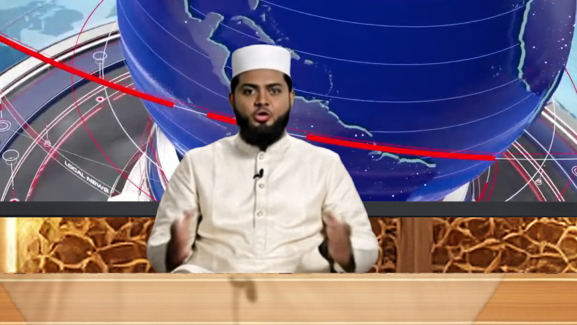 Professional virtual studio set for vMix talk shows and news broadcasts with customizable green screen backgrounds