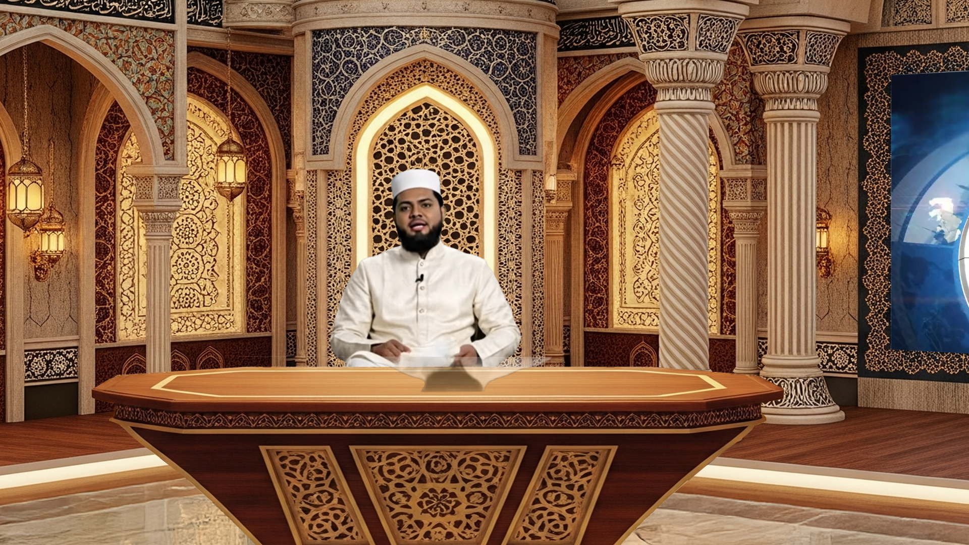 Professional Virtual Studio Set for vMix talk show and news broadcast with customizable green screen backgrounds