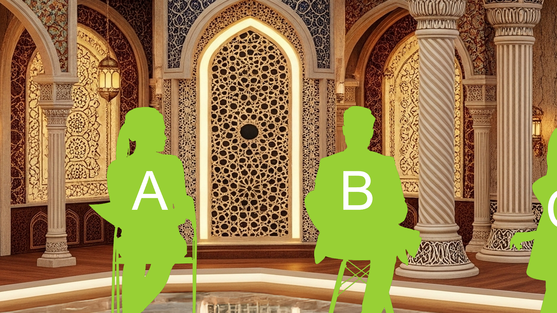 Professional virtual studio set for vMix talk show and news broadcasting with customizable green screen backgrounds