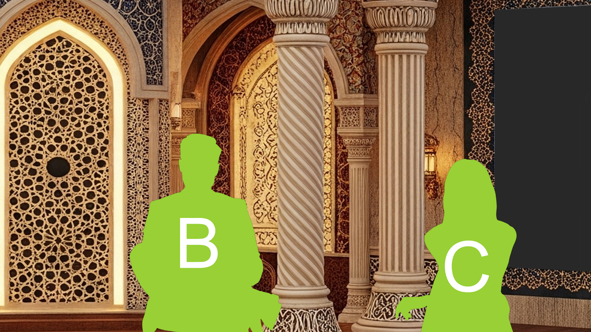 Professional Virtual Studio Set for vMix talk show and news broadcast with customizable green screen backgrounds and multiple camera angles