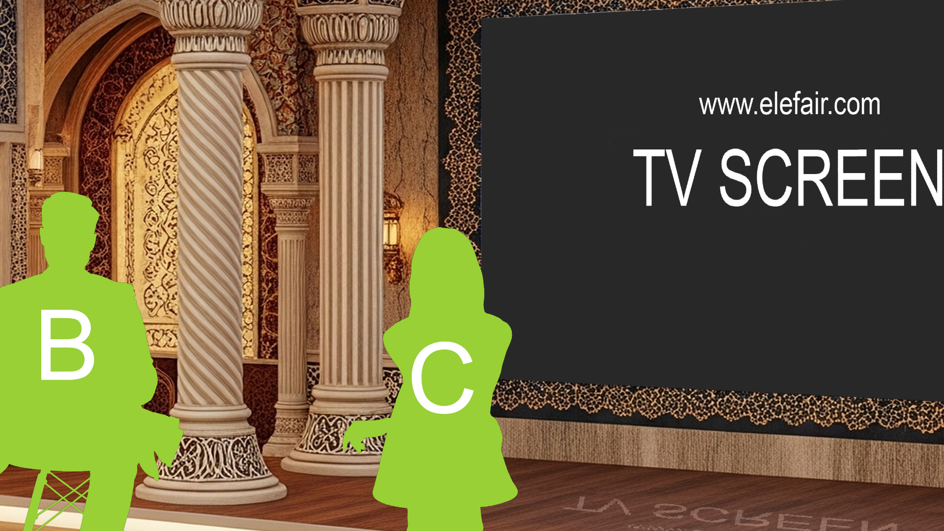 Professional Virtual Studio Set for vMix talk show and news broadcasting with customizable green screen backgrounds