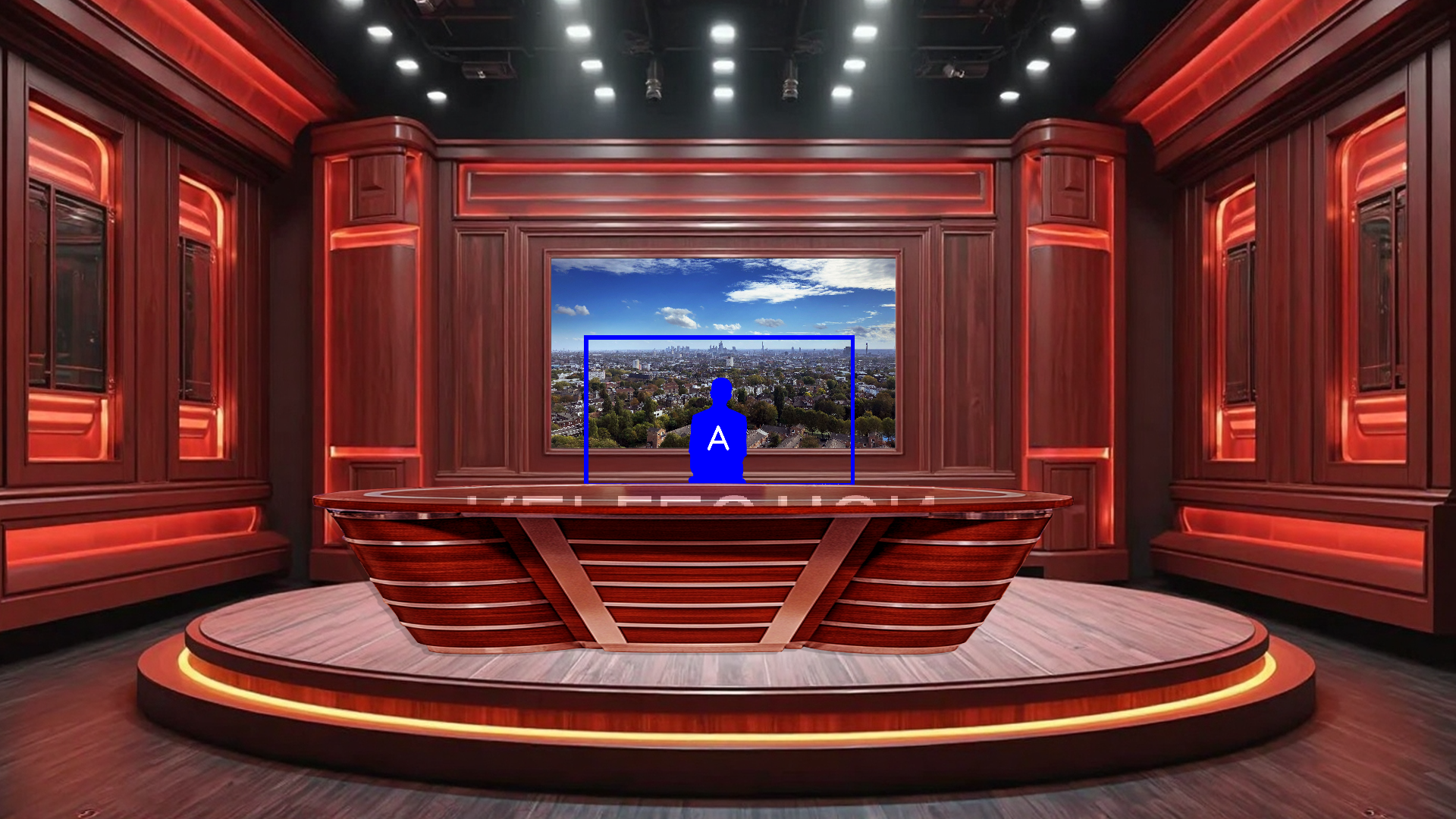 Professional Virtual Studio Set for vMix talk show and news broadcast with customizable green screen backgrounds