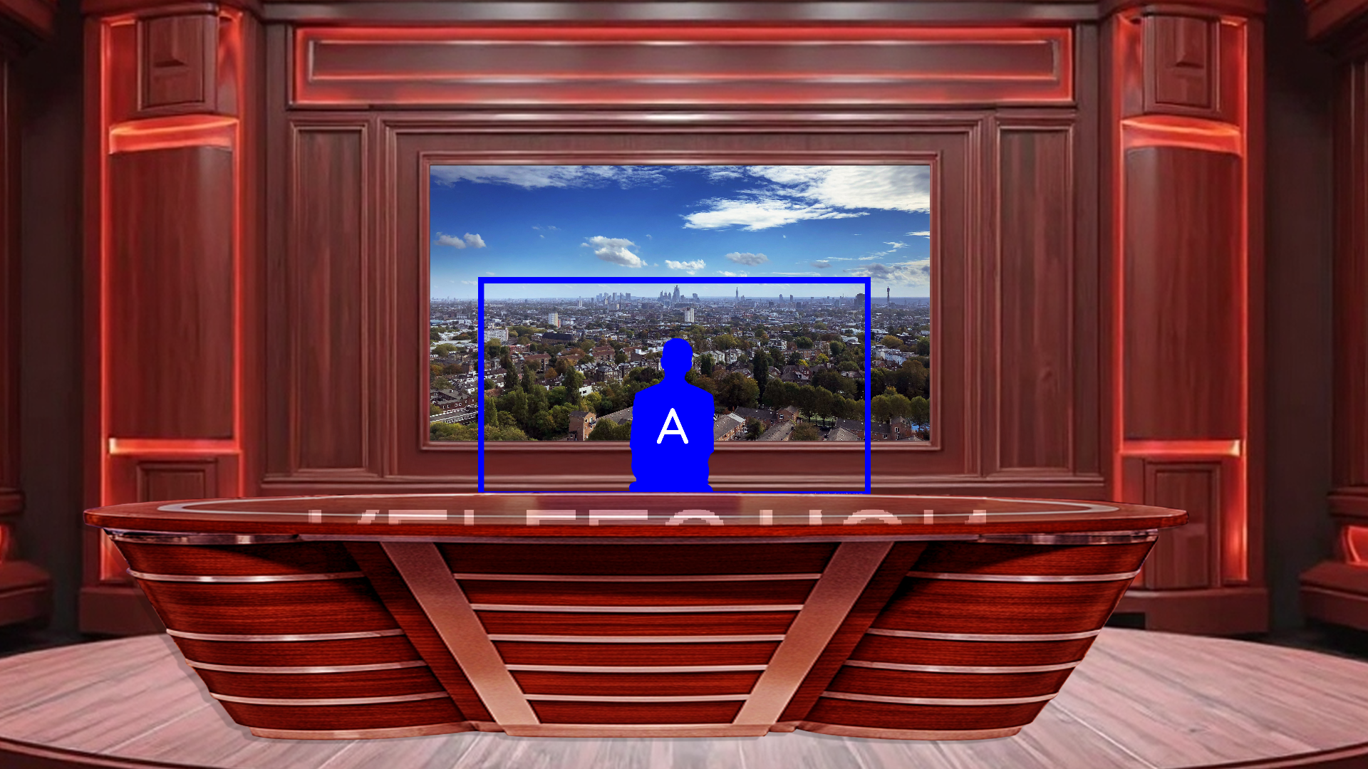 Professional Virtual Studio Set for vMix talk shows and news with customizable green screen backgrounds and multiple camera angles