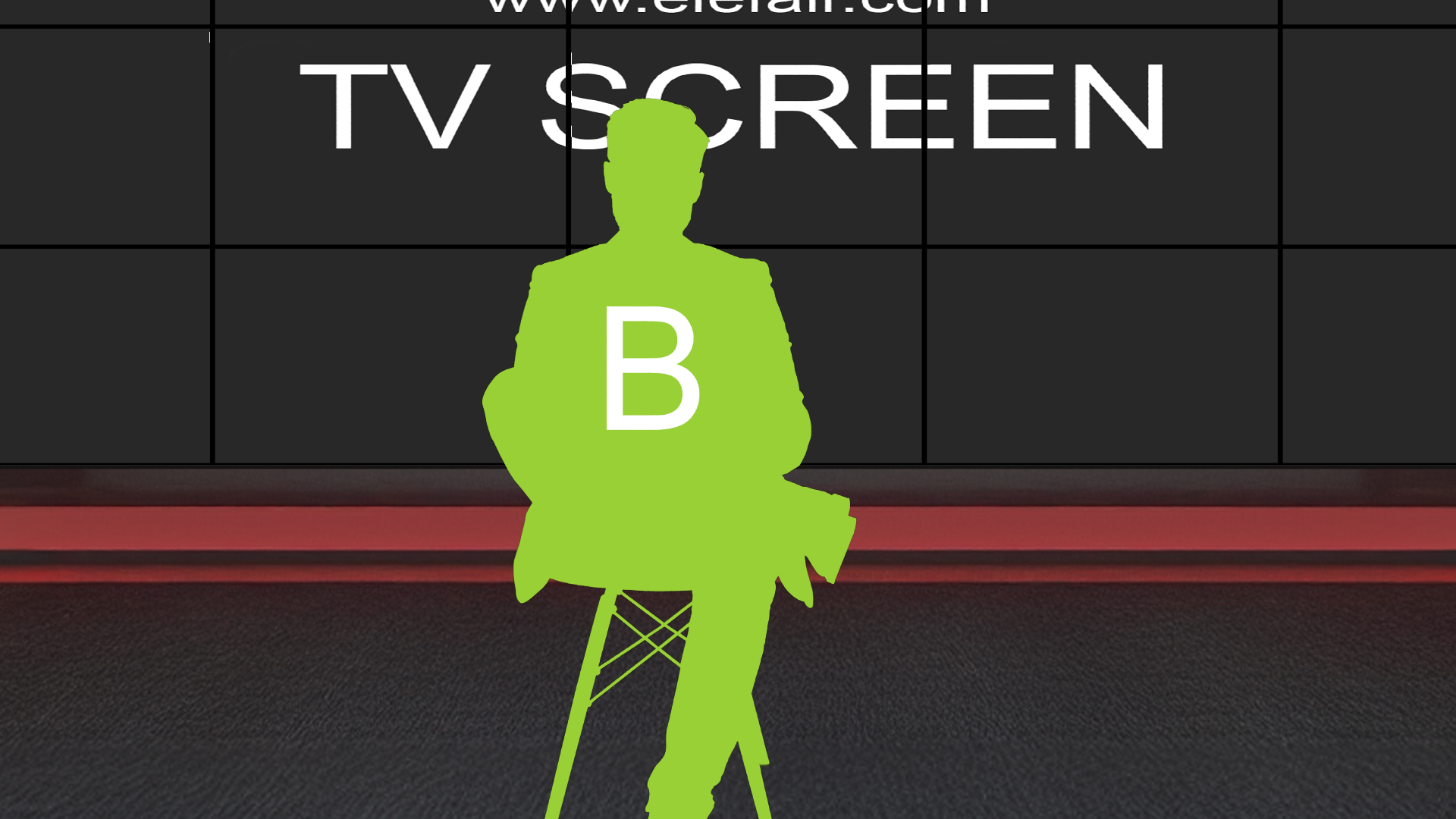 Elefair virtual studio set for vMix, talk show, and news production, featuring professional digital design elements.