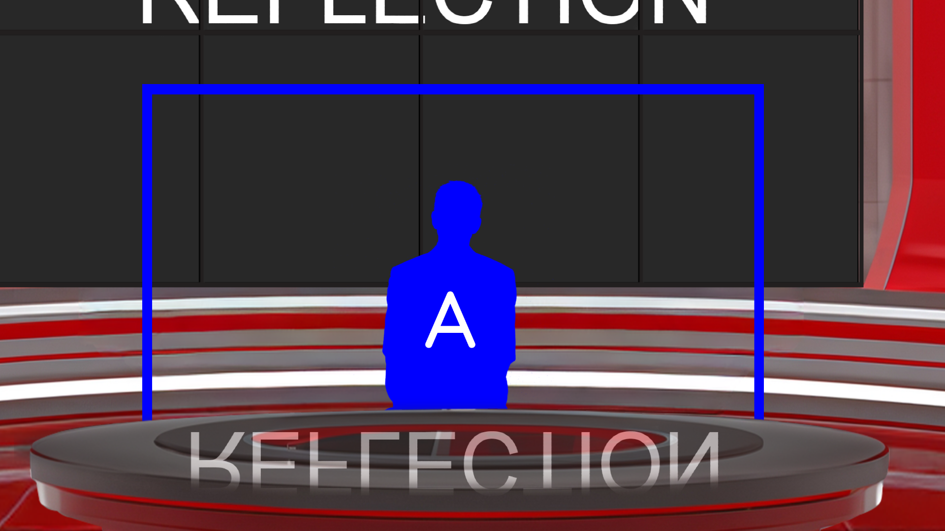 Digital design of elefair's professional virtual studio set for vMix, ideal for talk shows and news broadcasts.