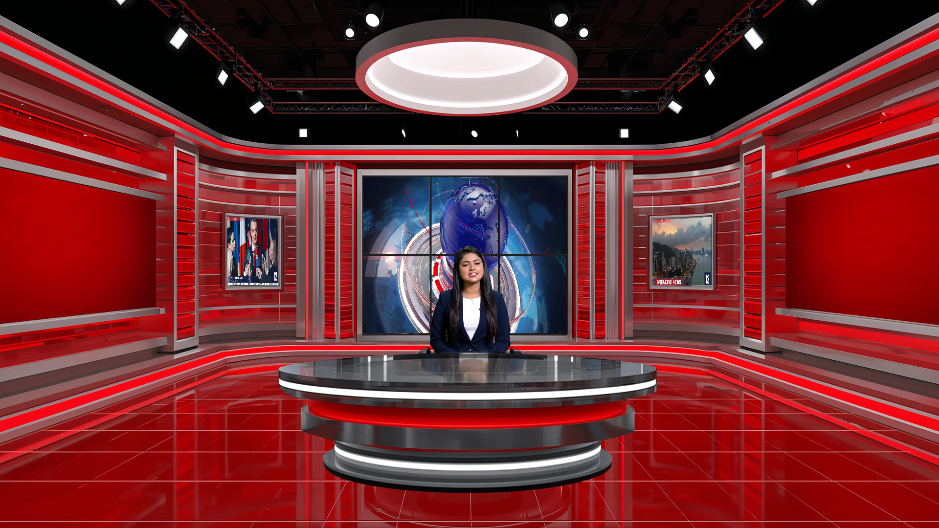 elefair virtual studio set for vMix, talk show and news production, digital design with professional virtual background.