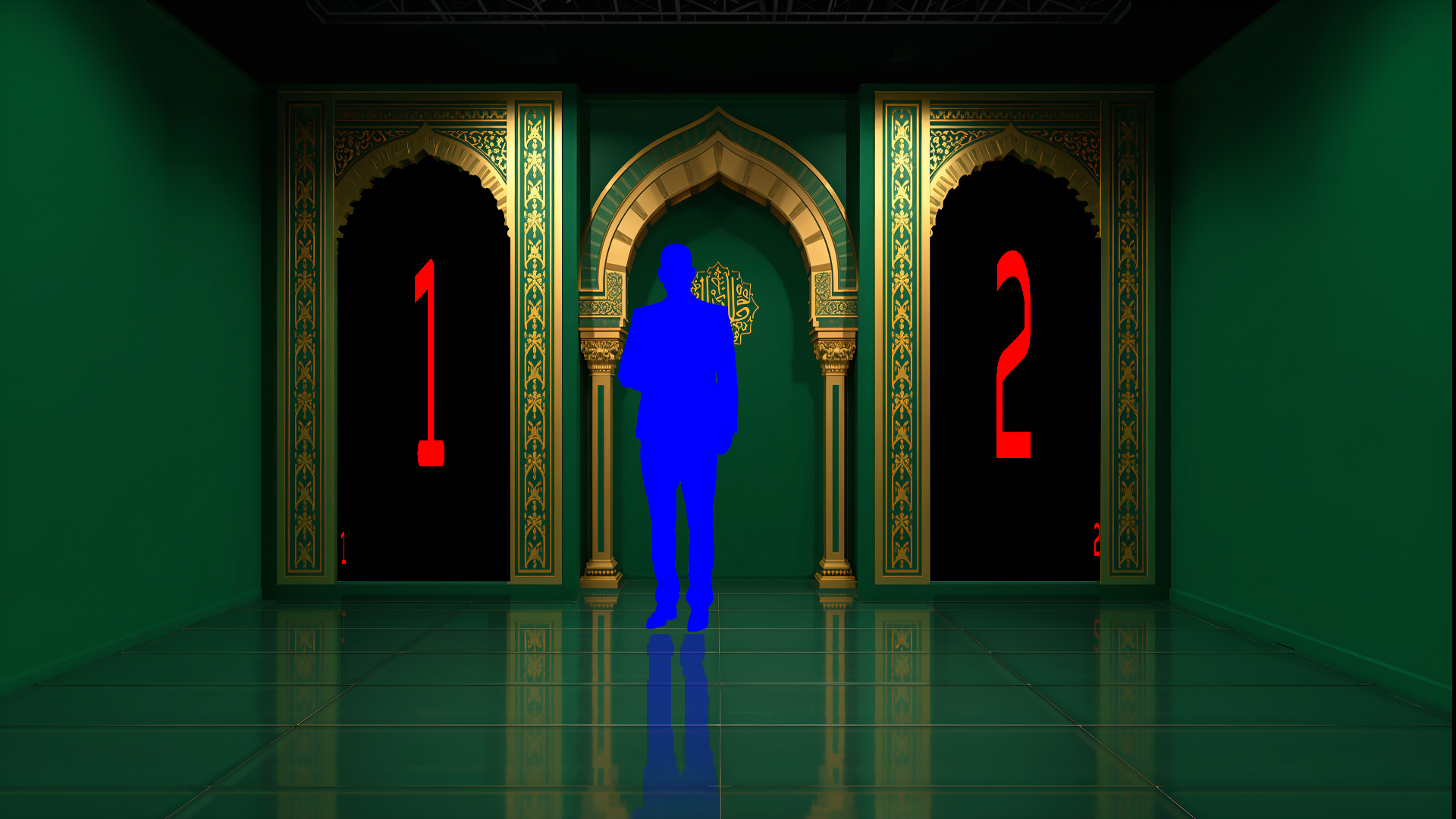 Professional Virtual Studio Set for vMix talk show and news broadcasting with customizable green screen backgrounds