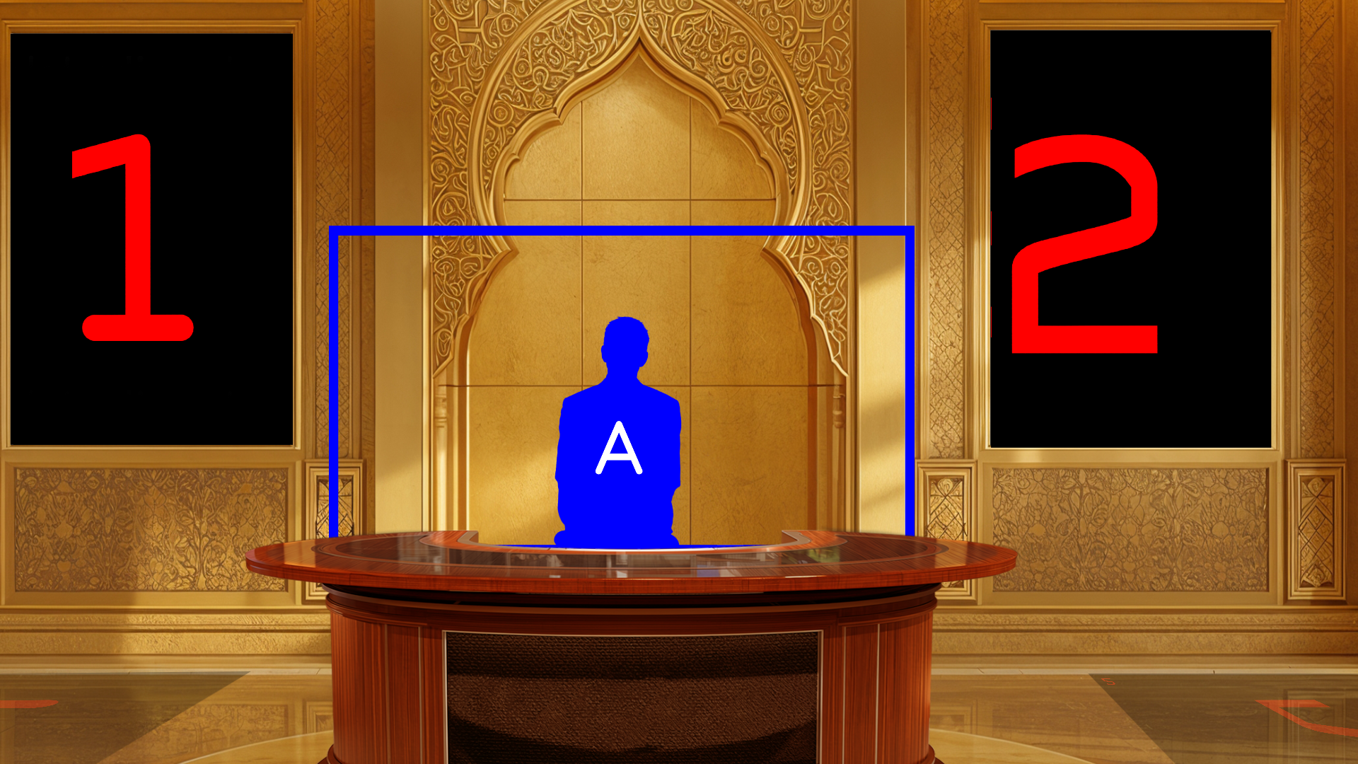 Professional virtual studio set for vMix talk shows and news broadcasts with customizable green screen backgrounds