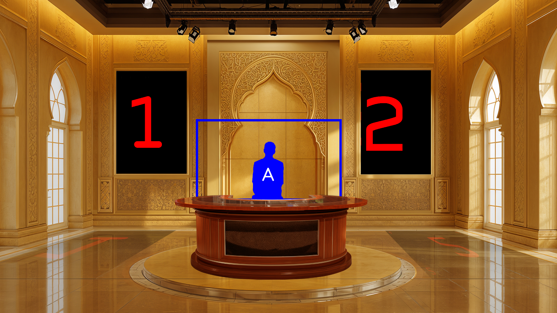 Professional Virtual Studio Set for vMix talk shows and news broadcasts with customizable green screen backgrounds